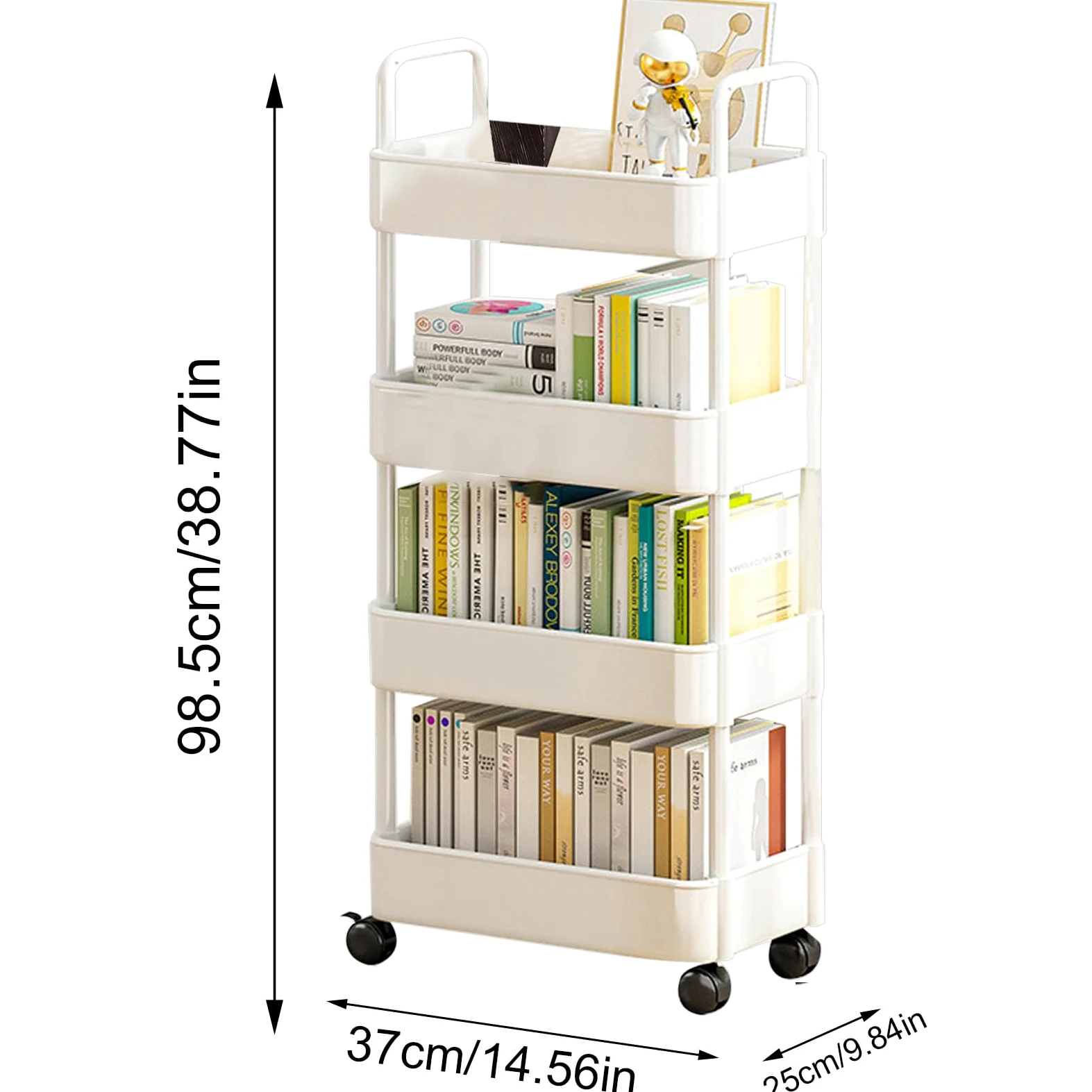Carrello di rotolamento 'organizzatore di utility - Scaffale di stoccaggio | mobile, snack a più livello | 3 Porta laminatoio da 4 con ganci a ruote per la configurazione delle forniture per
