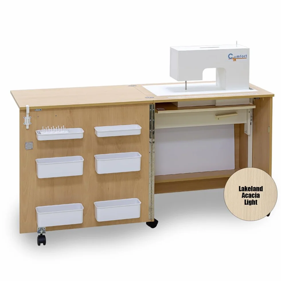 Comfort 1 | Mobiletto per Macchina da Cucire | (Lakeland Acaia Light, L (Air-lift 10 to 15 kg))