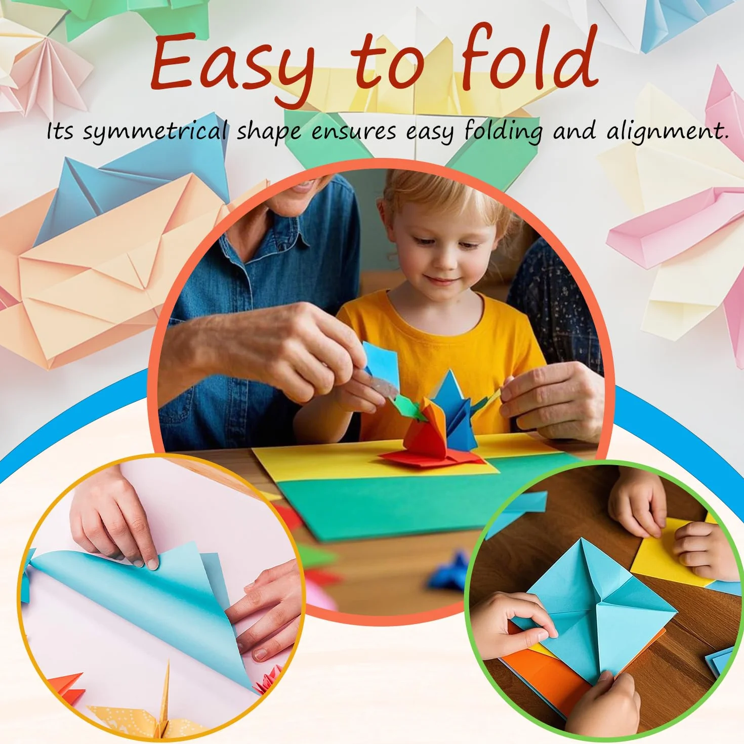 Carta Origami 20 x 20 cm 20 Colori 70 g/m² per Bambini Fai da Te Scuola