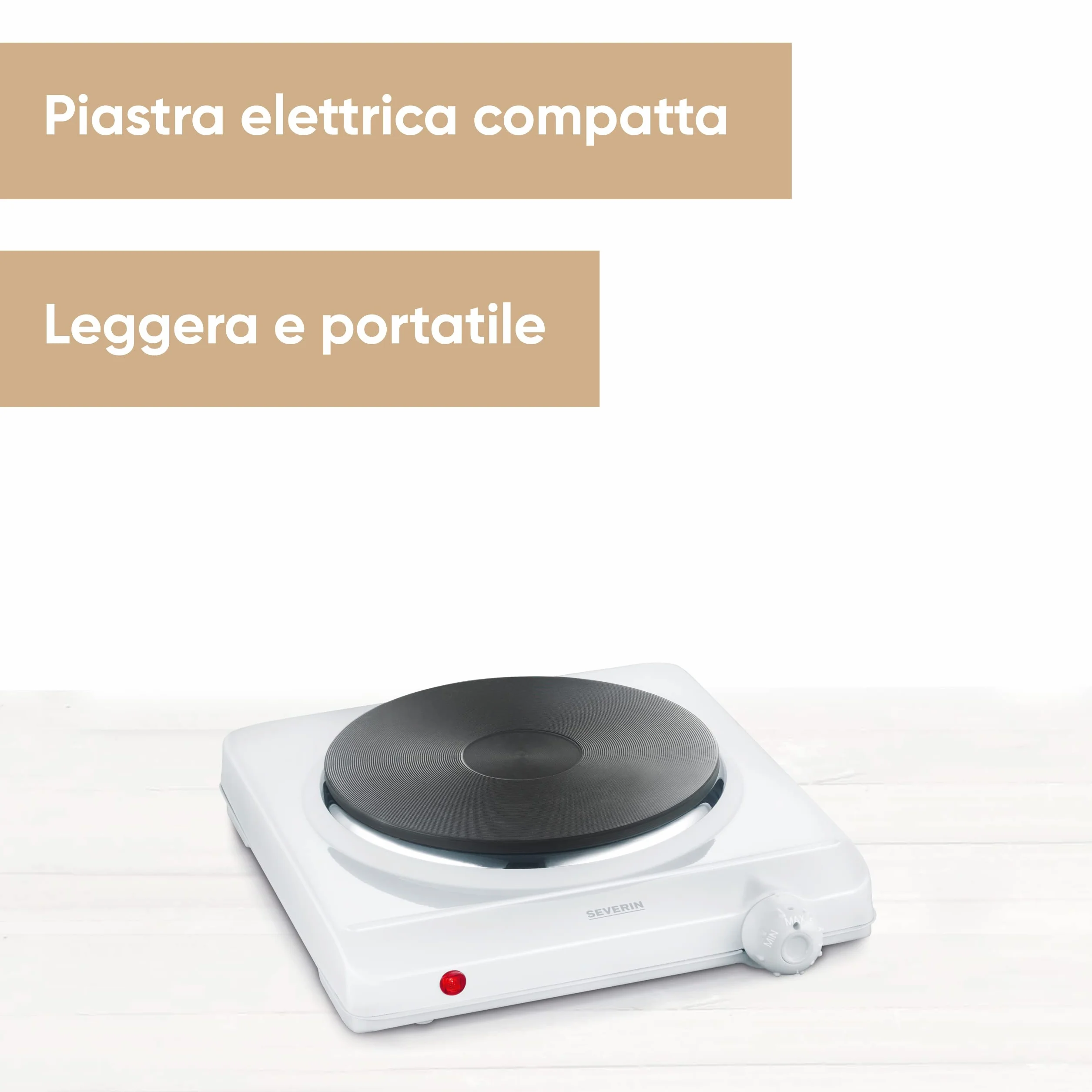SEVERIN DK 1091 Fornello elettrico 18 cm 1500 W Fondello in ghisa indeformabile Corpo smaltato