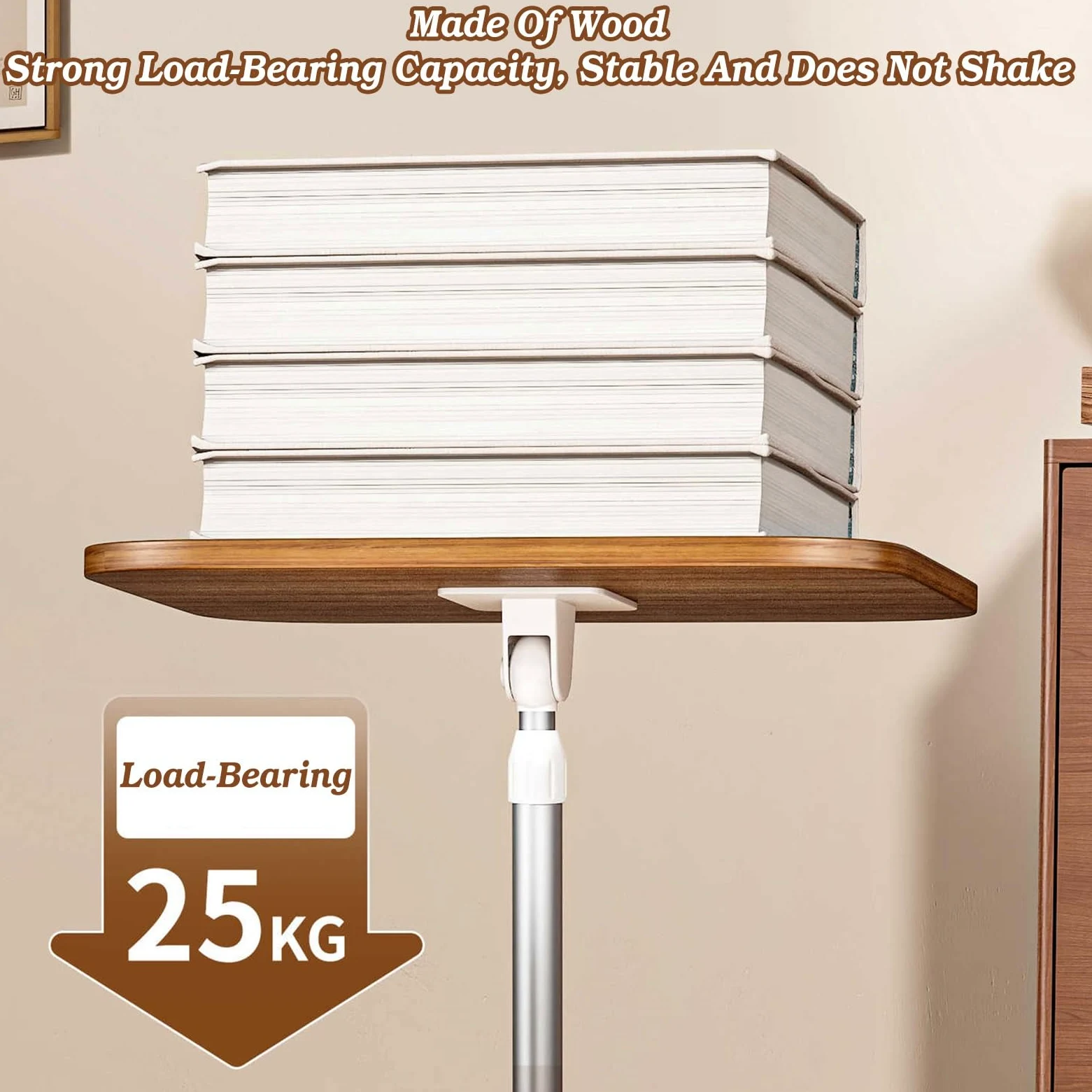 Generico Leggio da Pavimento Regolabile con Supporto per spartiti, Altezza 60-100 cm, Supporto Inclinato per Libri, Ideale per casa e Ufficio, Perfetto per Musicisti e Lettori.