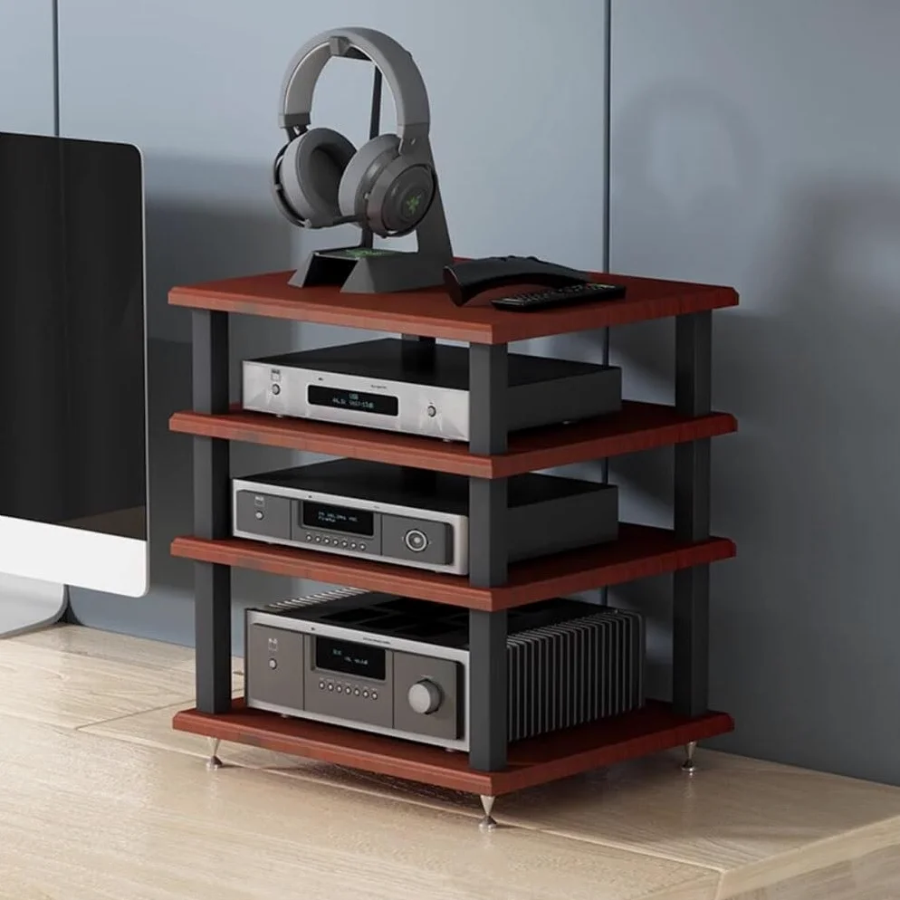 Mobile audio HiFi a 2/3/4 ripiani, multistrato, da pavimento, per lettore di dischi AV, scaffale multimediale per audiofili e amanti della musica, elegante unità di intrattenimento