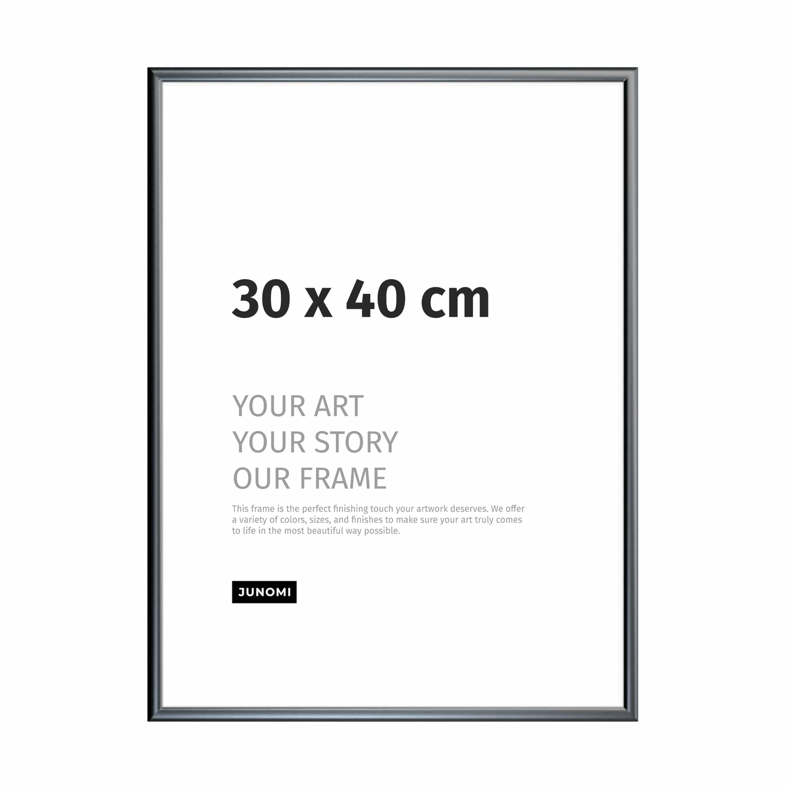 Cornice portafoto 30 x 40 cm alluminio nero opaco vetro acrilico antiurto