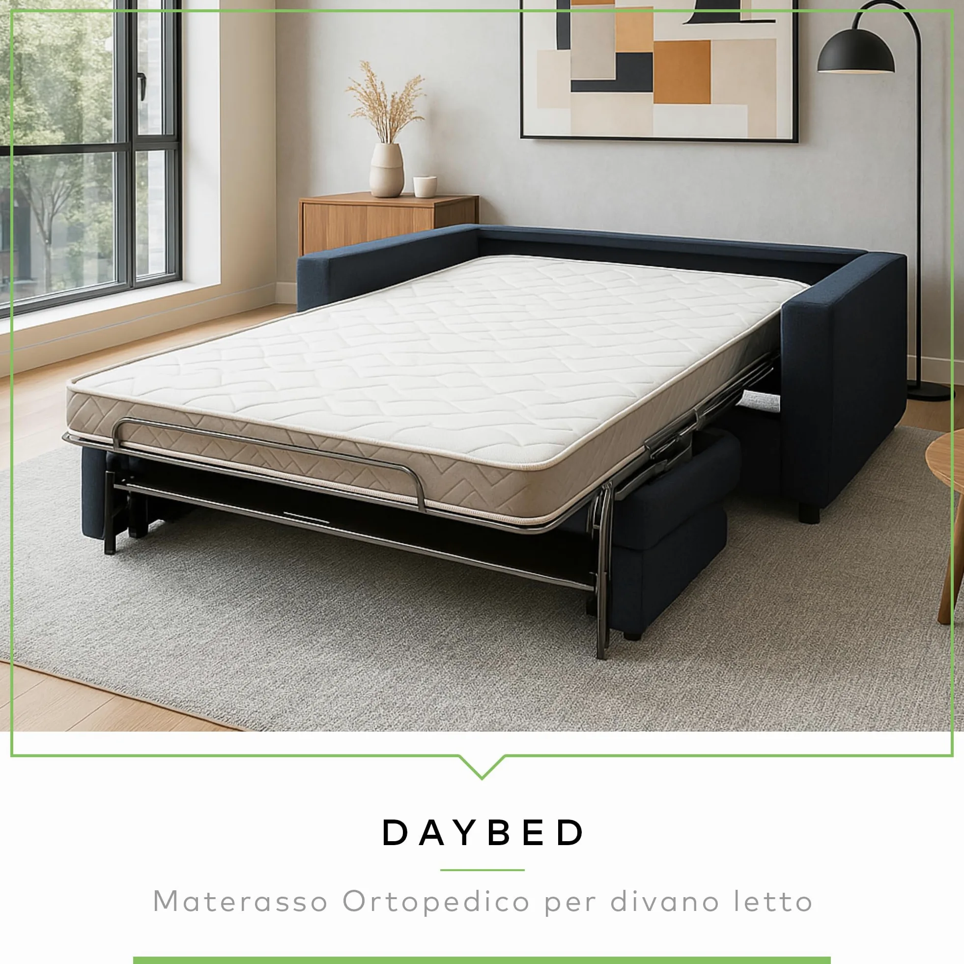 EVERGREENWEB - Materasso per Divano Letto 140x190 cm Materasso Ortopedico in Waterfoam Alto 12 cm ergonomico per prontoletto con Rivestimento Anallergico Bianco - DAYBED