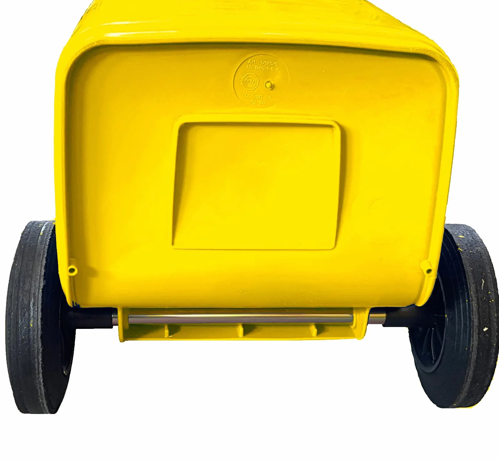 Mobil Plastic - Bidone Raccolta Differenziata 120 Litri con Coperchio e Ruote per Uso Esterno | Colore Giallo | Plastica Resistente | Certificato UNI EN 840