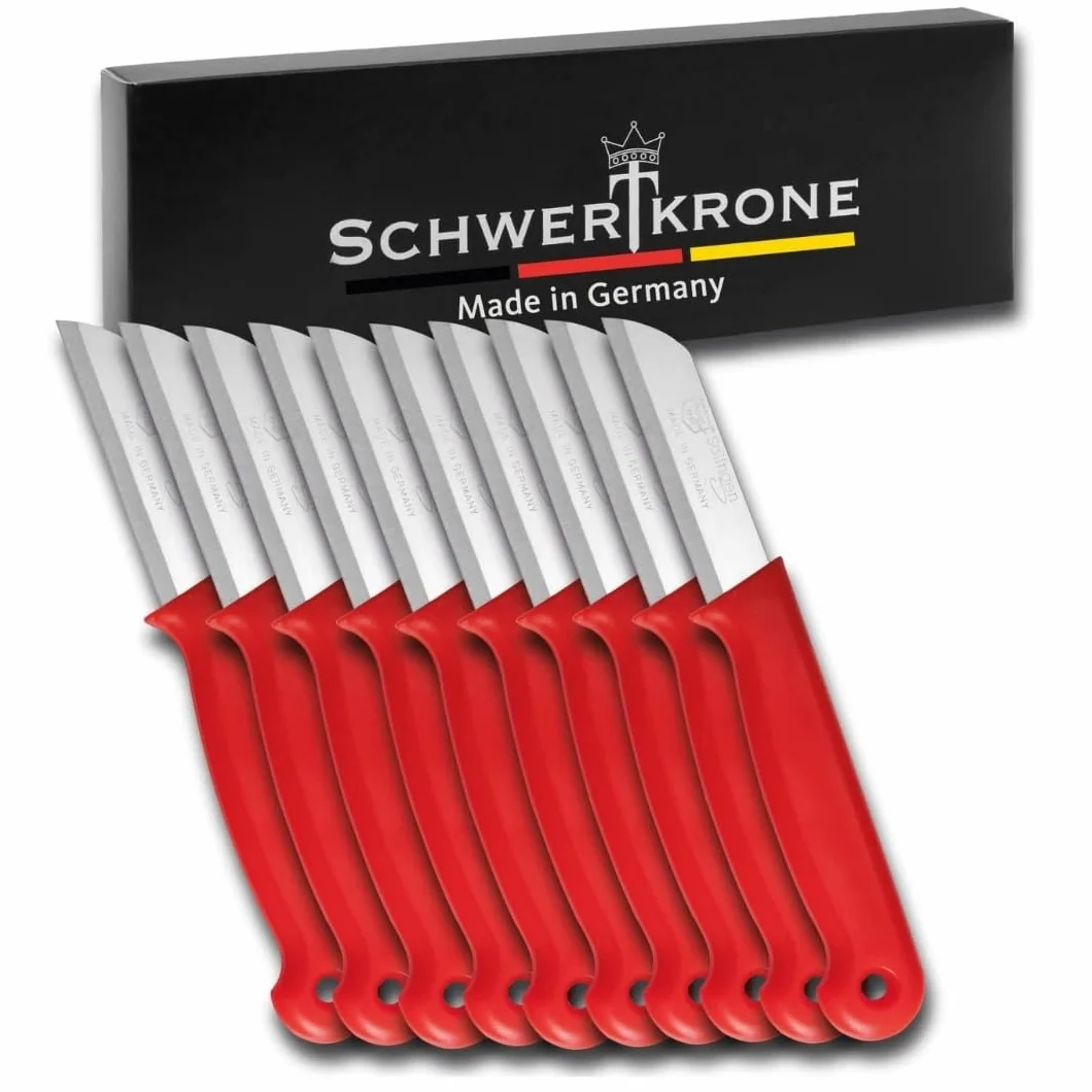Schwertkrone Coltelli da Frutta e Spelucchino Set 10 pezzi Acciaio Inox Professionale Solingen Germania