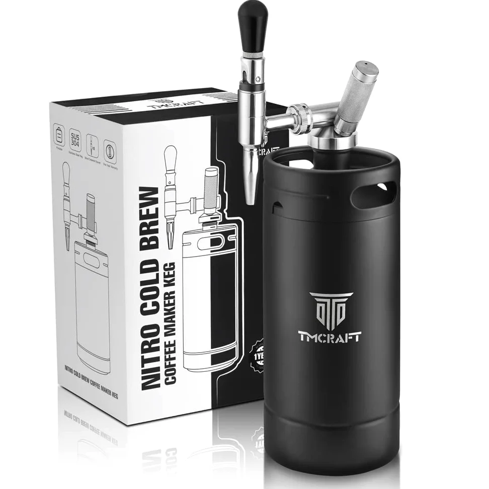TMCRAFT 128oz Nitro Cold Brew Macchina da caffè in acciaio inox Stout Cream Rubinetto & Valvola di scarico della pressione, Barile di caffè azoto