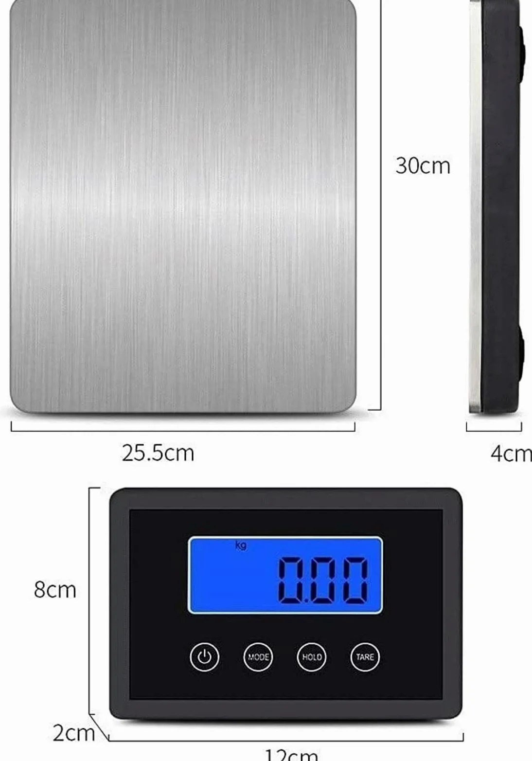 Bilancia Multifunzione,[Ultimo 2021] Bilancia Elettronica Digitale Argento Ad Alta Precisione 180Kg/50G Bilancia Frutta Piattaforma in Acciaio Inox per Negozio Bilancia da Cucina
