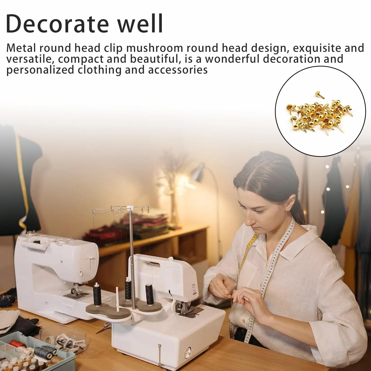 Fermacampioni Piccoli Metallo Dorato 300 Pezzi per Scrapbooking Fai da Te