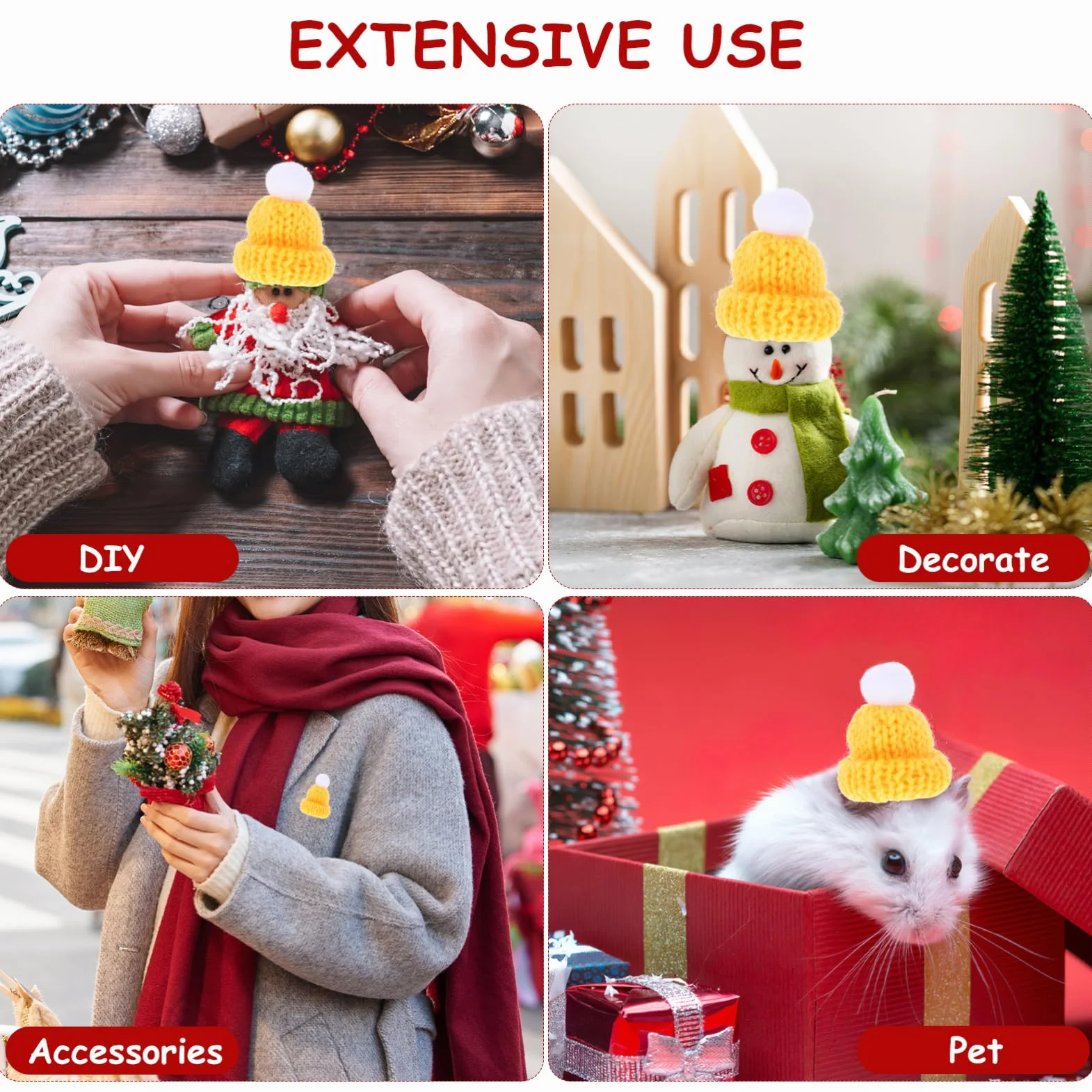 Abaodam 10 Mini Cappellini Natalizi Lavorati A Maglia Per Lavoretti Piccoli Cappellini Da Babbo Natale Mini Natalizi Lavorati A Maglia Per Bambole Decorazioni ie