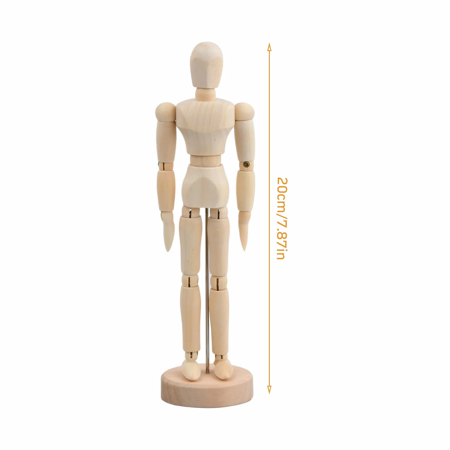 Manichino in Legno per Artista da Disegno, Flessibile, Figura Bambola 20 cm