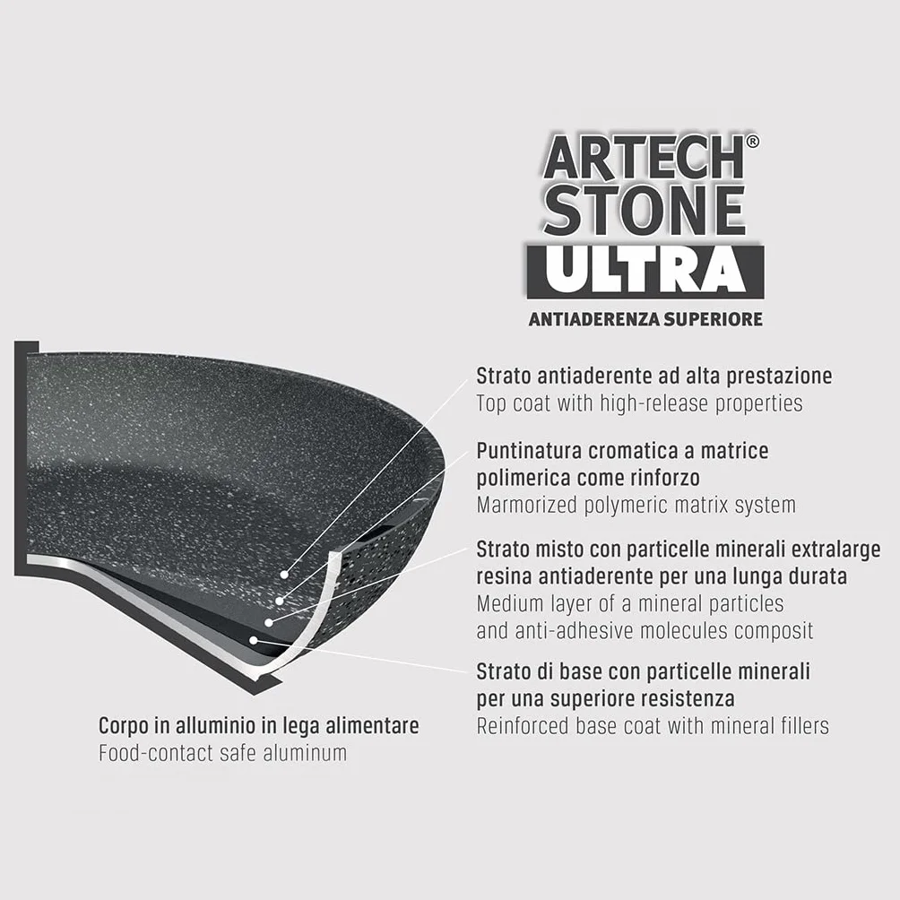 Moneta Bollilatte in alluminio antiaderente Etnea, effetto pietra, nero, 14 cm