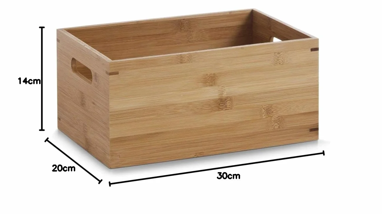 Zeller Cesto Contenitore Bambú 30x20x14 cm Beige