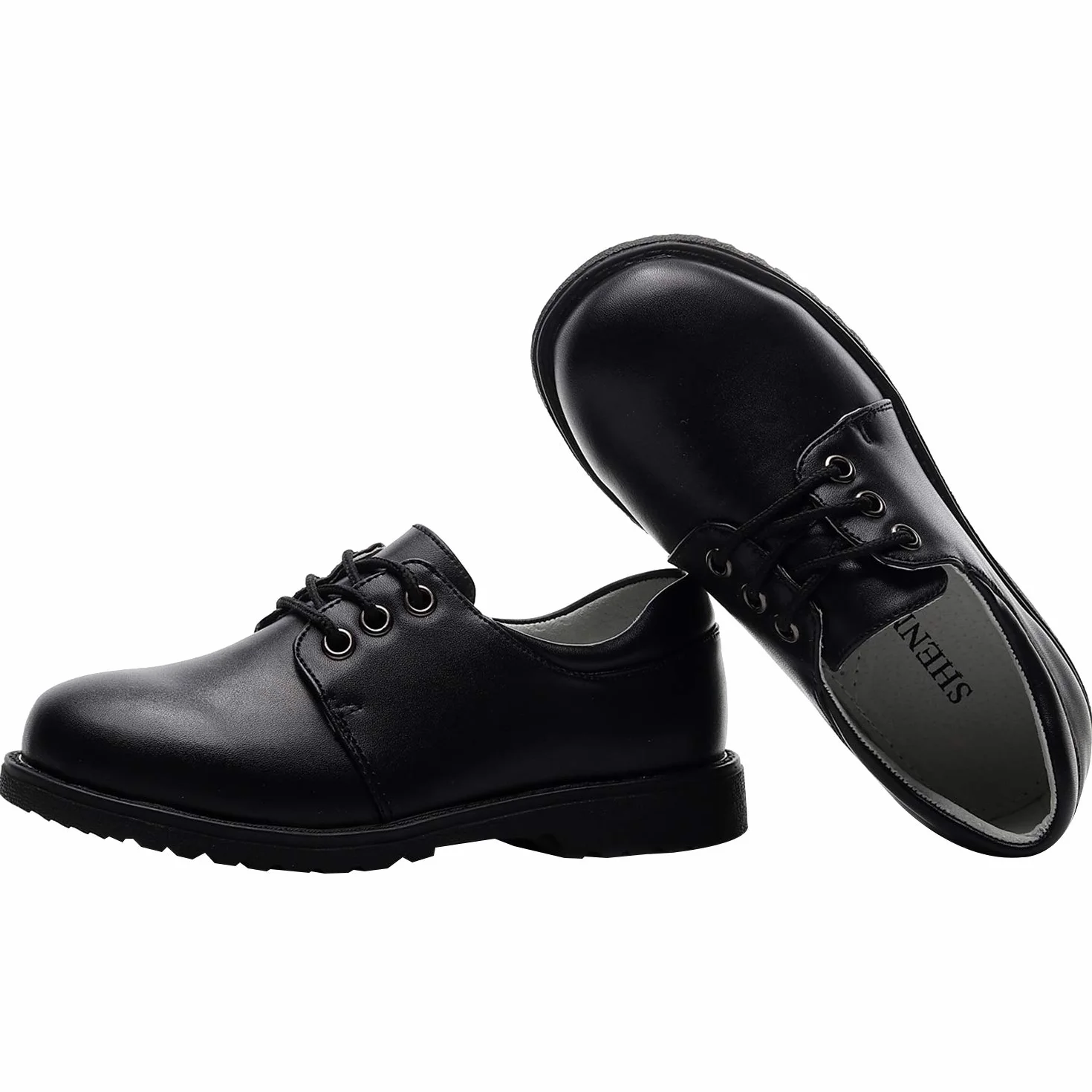 rismart Ragazzi Punta Rotonda Oxfords Formale Vestito Scuola Scarpe Stringate Basse
