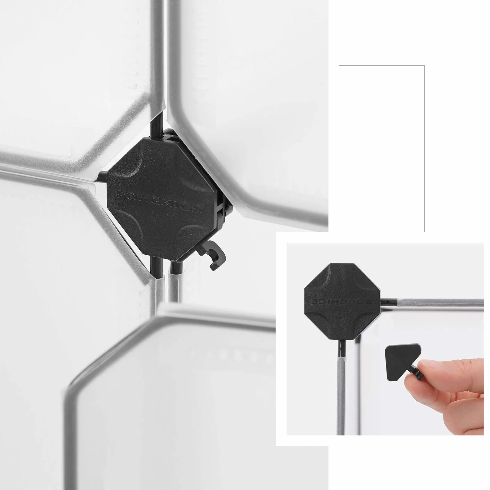 SONGMICS Armadio a 12 Cubi Portaoggetti con Ante, Bianco LPC342W01