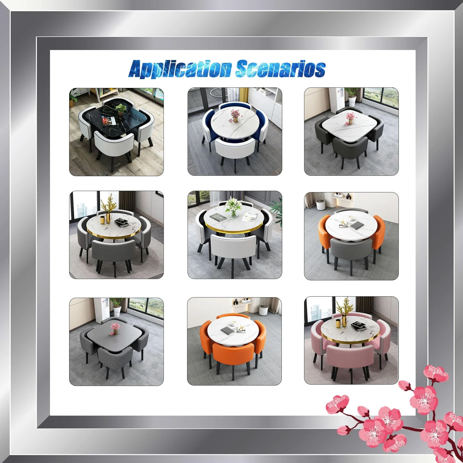 Table Ronde De Petite Taille pour Thé Au Lait Ensemble De Table à Manger De Cuisine Bar De PetitDéJeuner Rond Ensemble De Table Et De Chaises Rondes #10 80x75cm/31.5x29.5in(WxH)