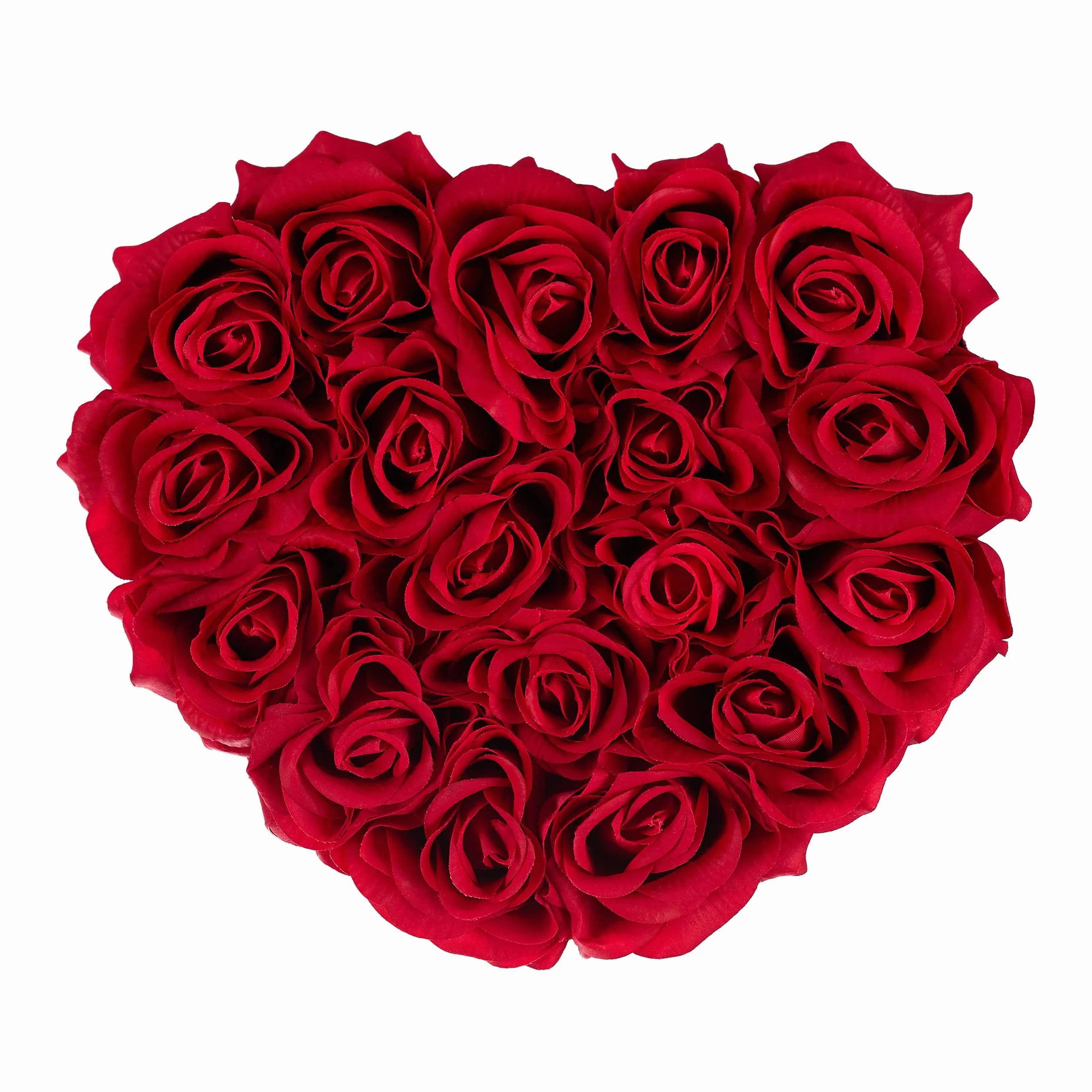 Relaxdays Box di Rose a Forma di Cuore, 18 Rose, Nero, Resistente 10 Anni, Idea Regalo, Box Decorativo, rossi