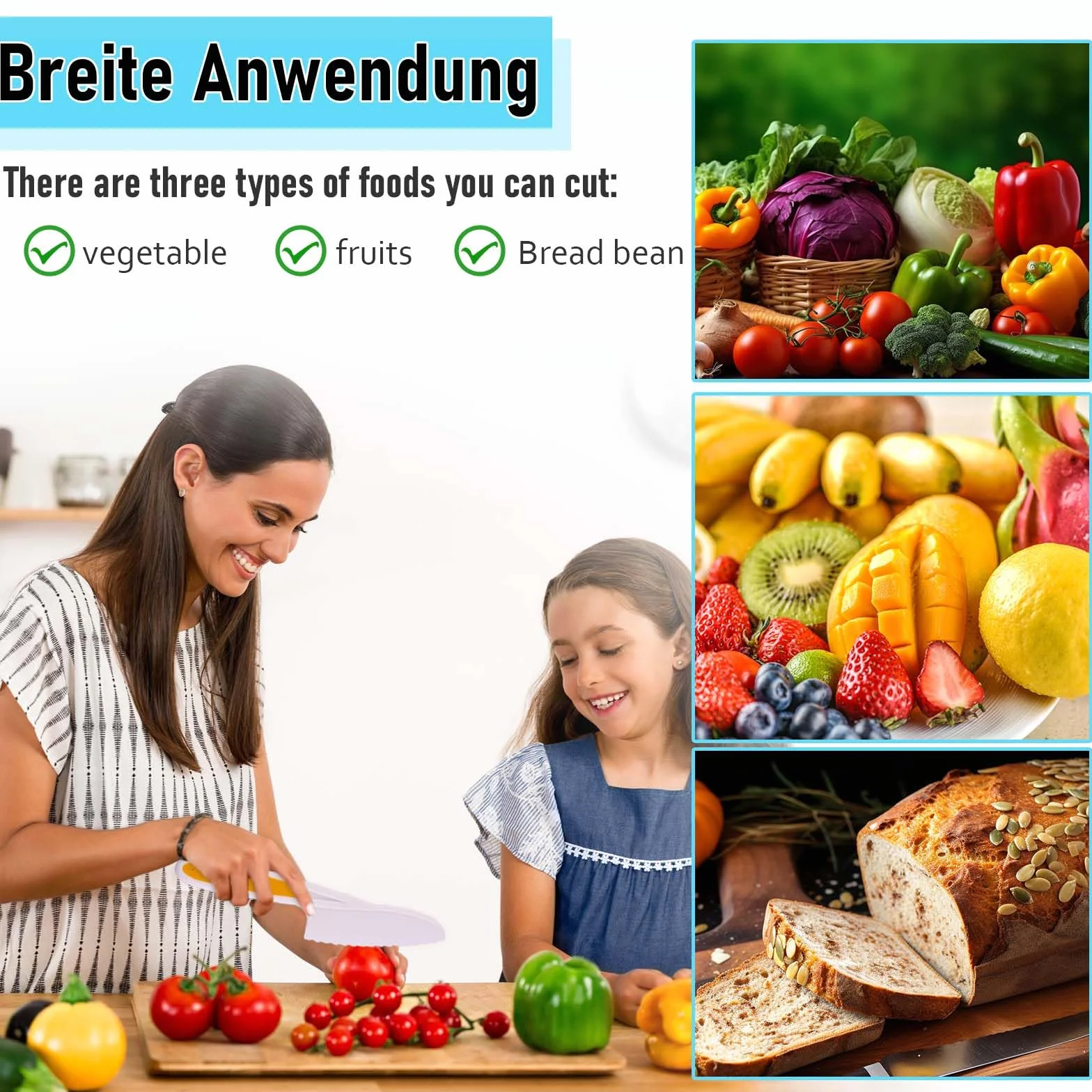 Coltelli per Bambini, 3 Pezzi set Coltelli Bambini, Coltelli Cucina Seghettati, set Coltelli Cucina Bambini, set di Coltelli da Cucina per Bambini per Tagliare Frutta o Verdura