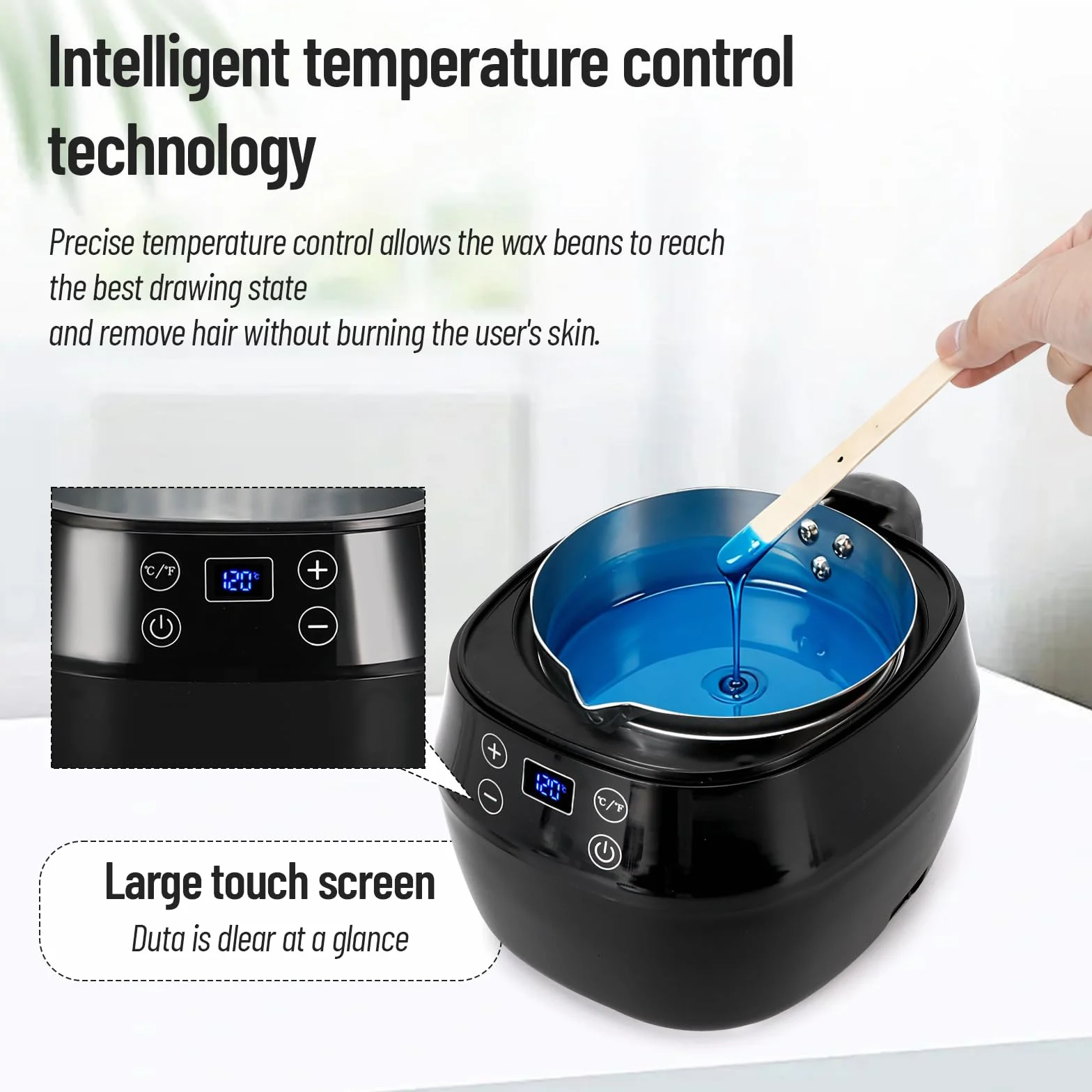 Ambesty Scaldacera Professionale 1L Elettrica Digitale LCD per Candele Kit Cera di Soia