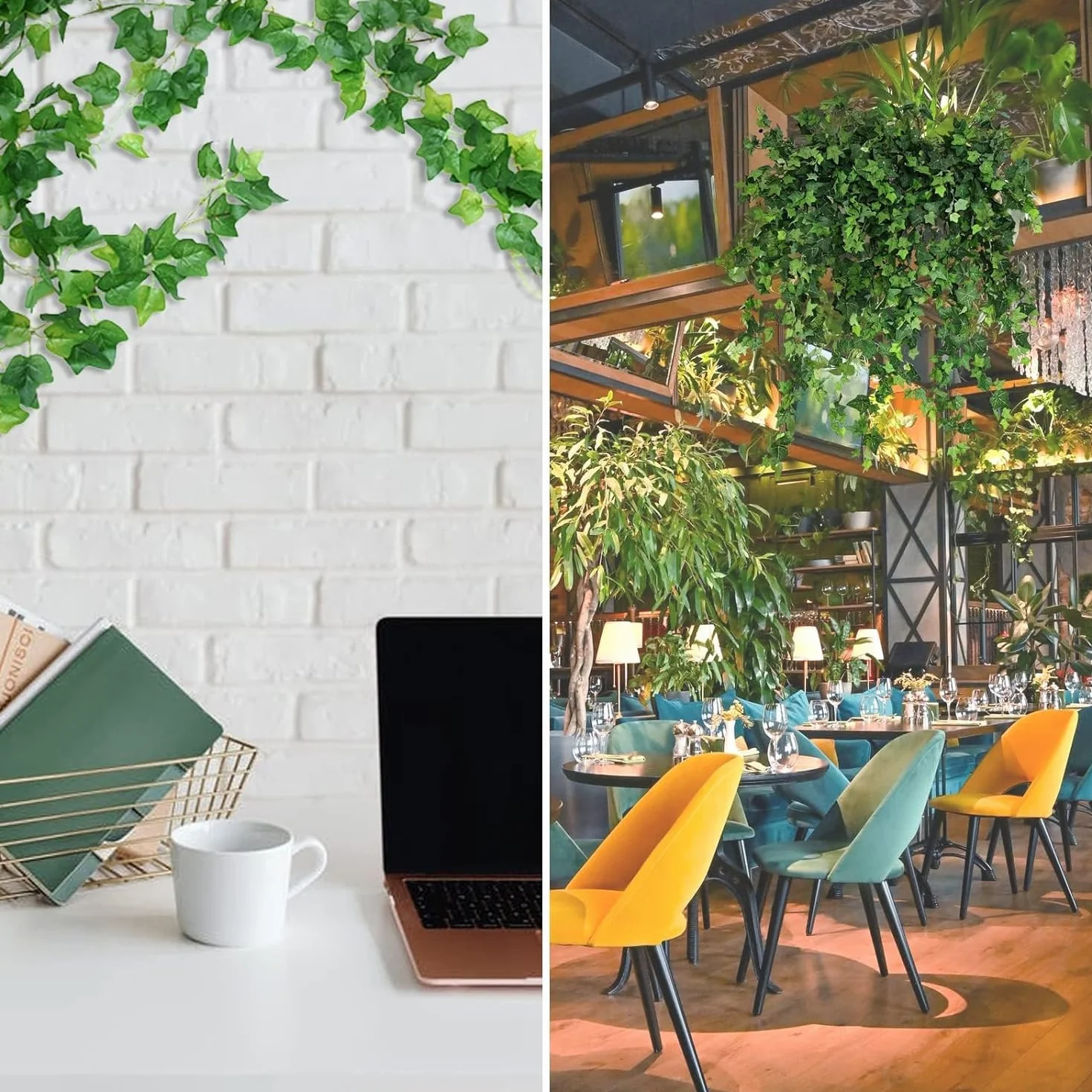 Noa Home Deco 24 Pezzi Piante Finta Edera 2.2M da Esterno Balcone Casa Giardino