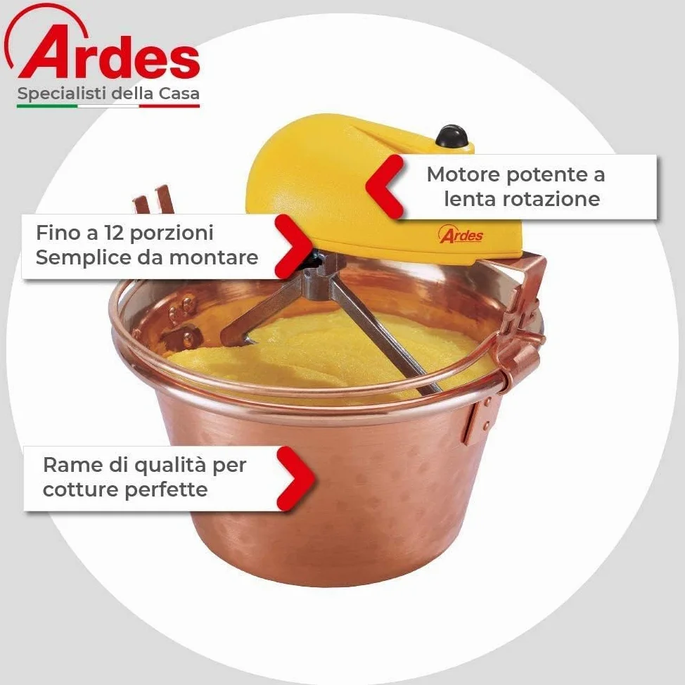 Briconess.com Paiolo elettrico in rame mescolatore per polenta e marmellate Ardes