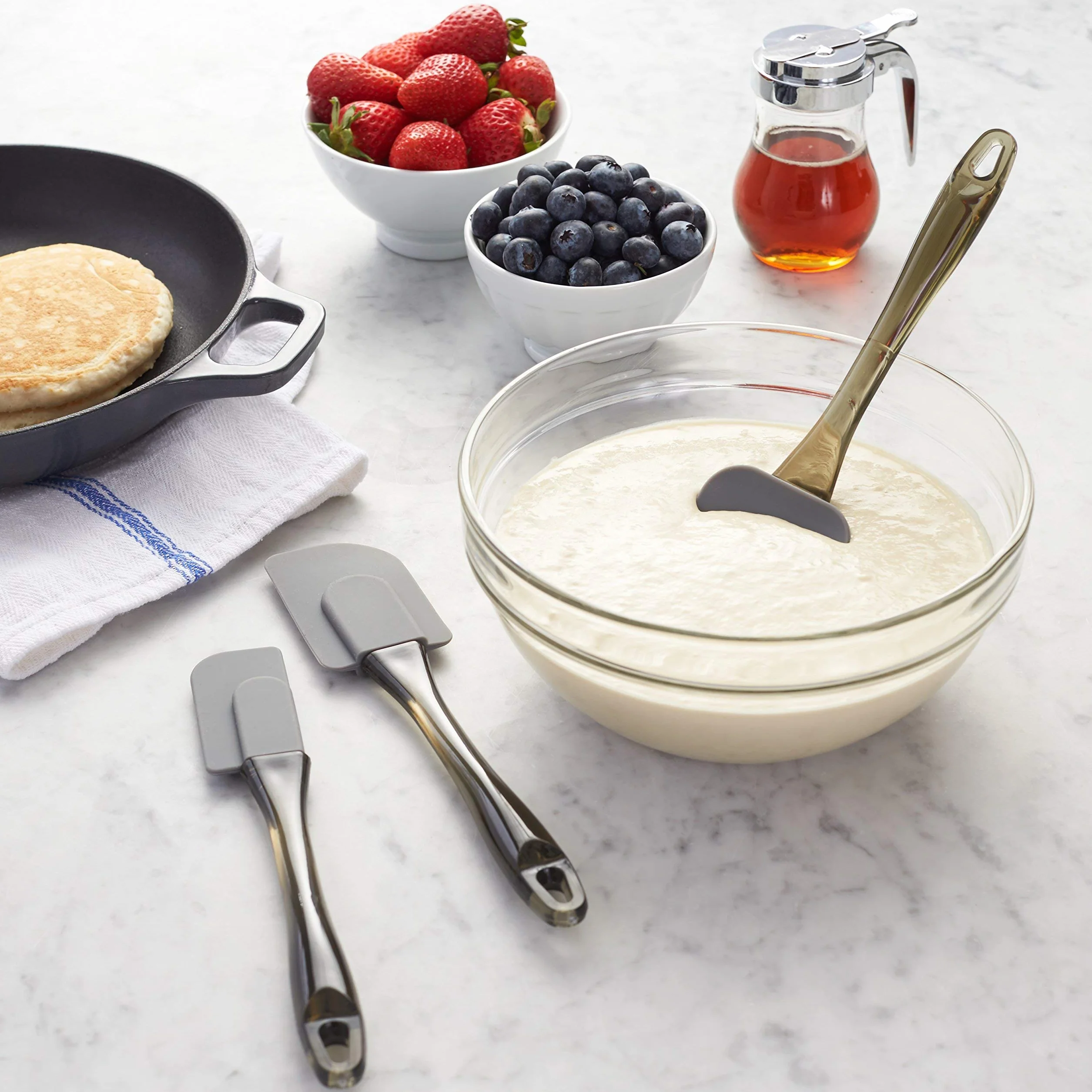 Amazon Basics Spatole in silicone set da 3 pezzi Grigio
