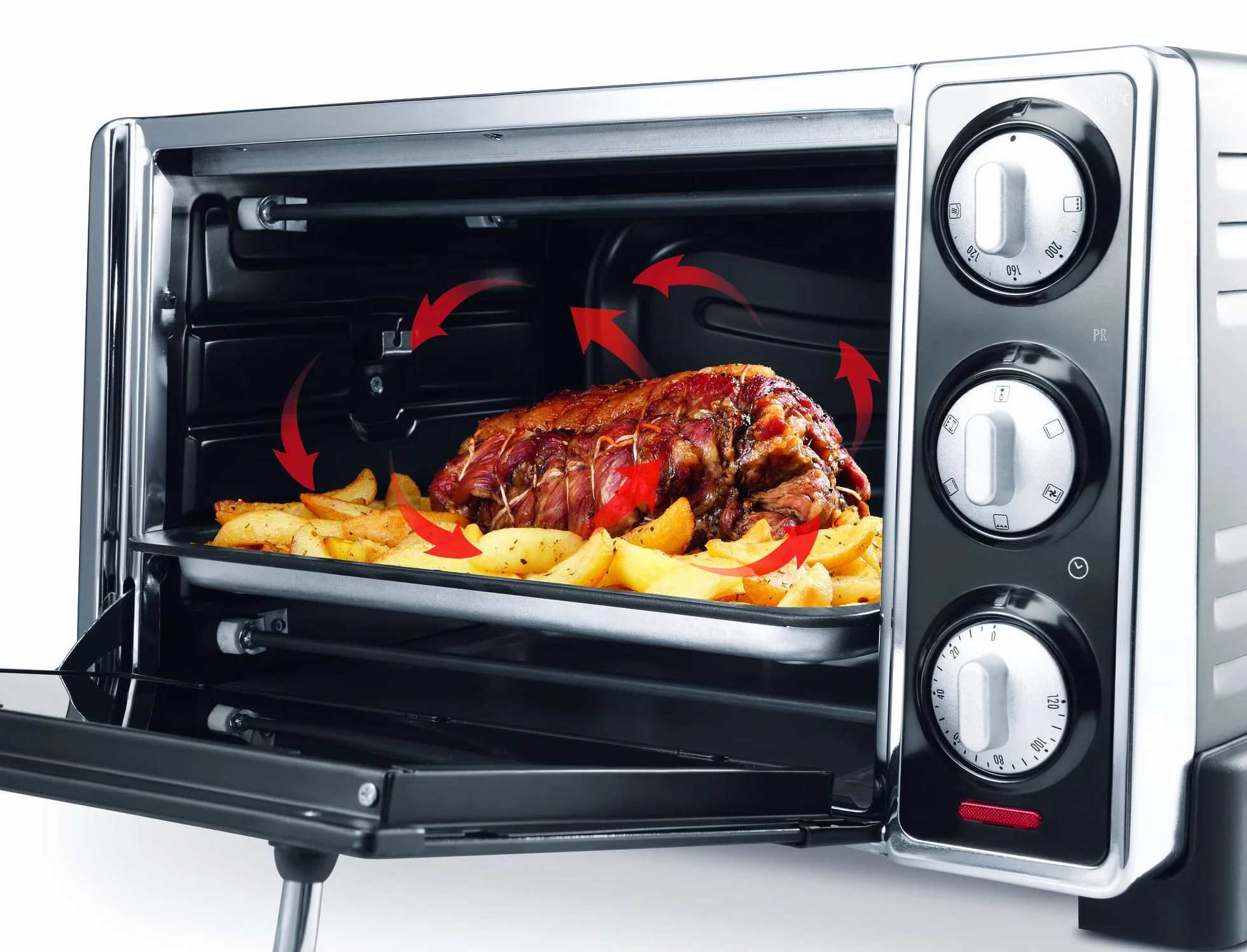 De'Longhi EO20792 Forno Elettrico 20 Litri 1300W con Spegnimento Automatico, 7 Funzioni Cottura, Timer, Spiedo Girarrosto, Porta Doppio Vetro