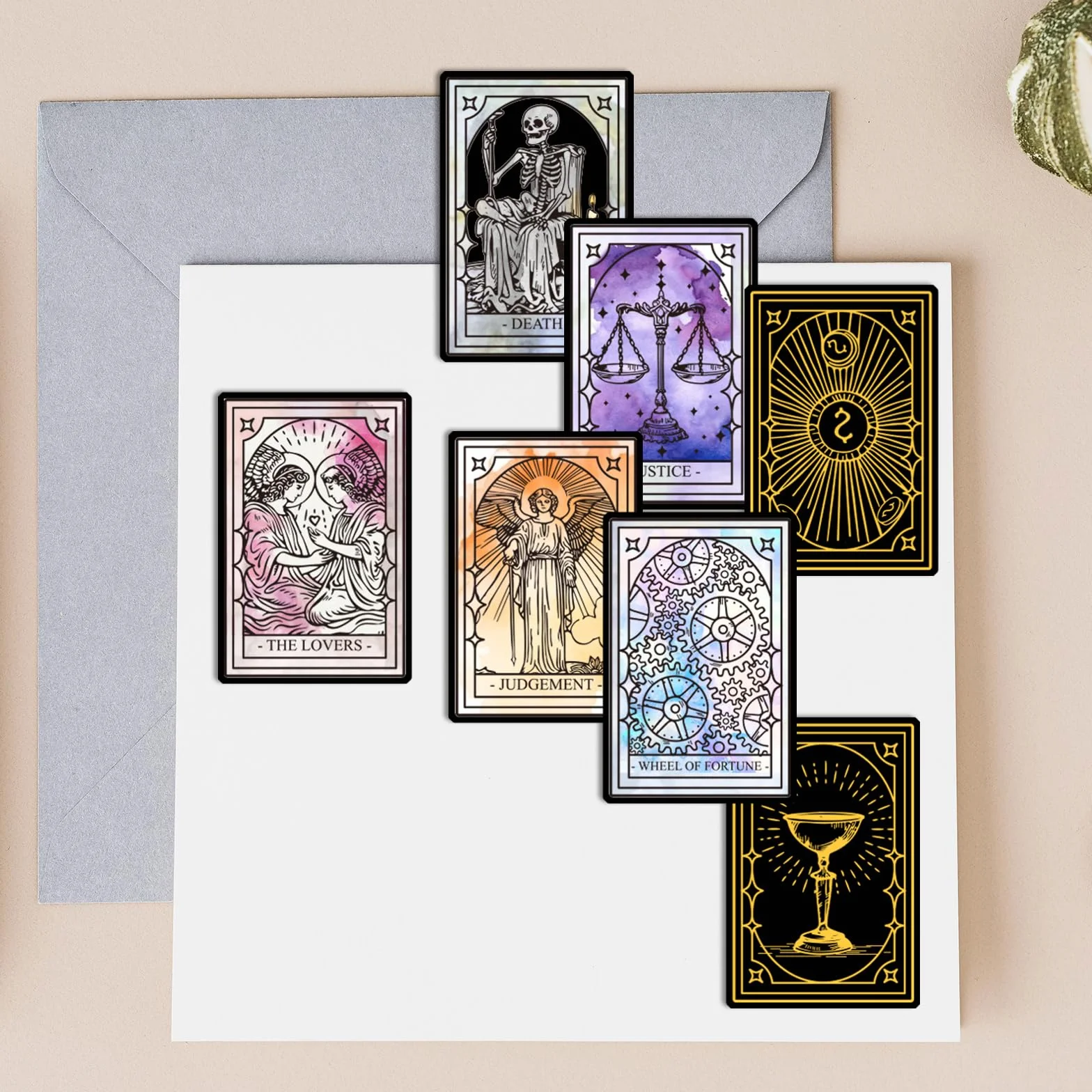 GLOBLELAND Tarocchi timbri trasparenti per carte che fanno magia divinazione timbri trasparenti 14,8 x 21 cm timbri trasparenti per fai da te scrapbooking album fotografico diario decorazione