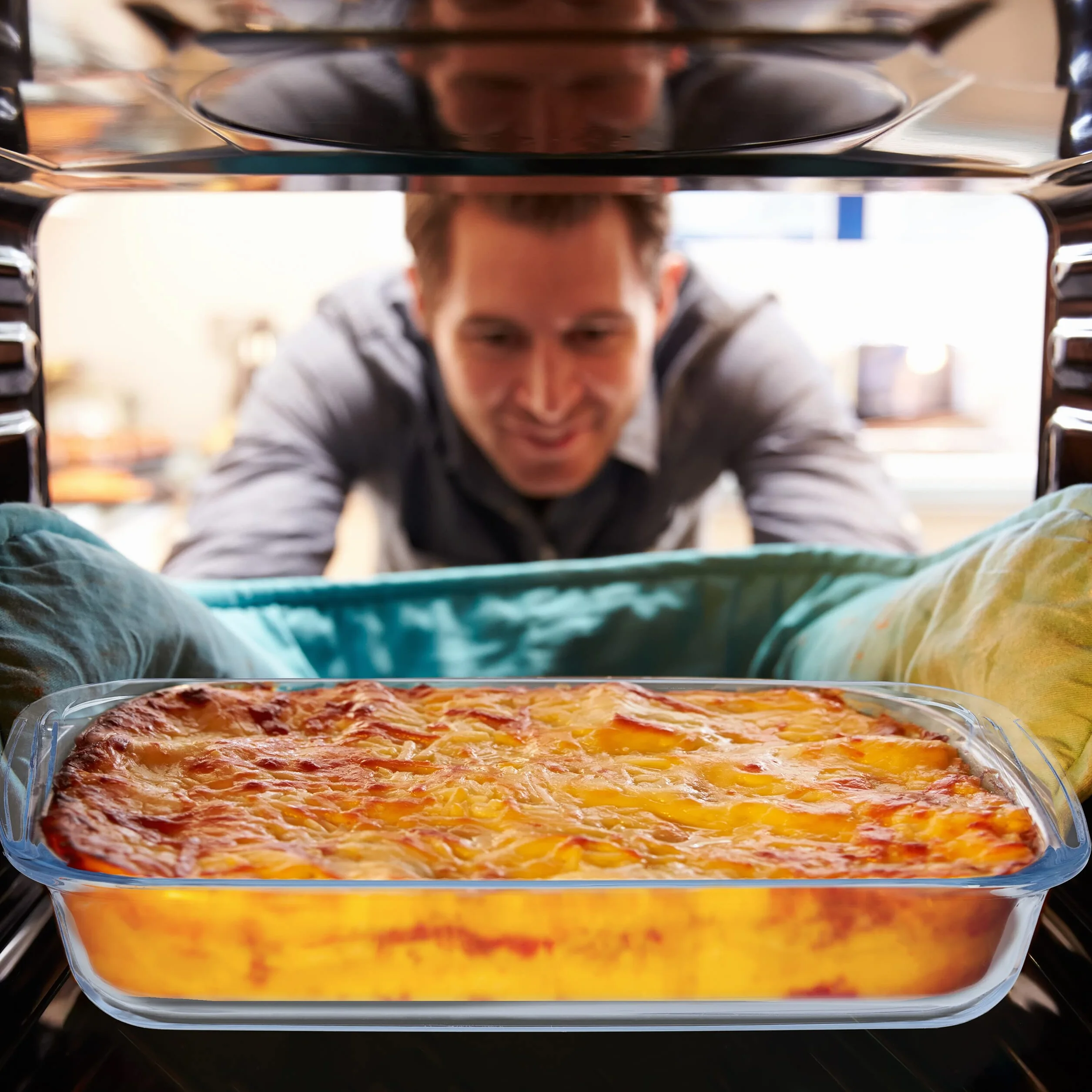 Relaxdays Set da 2 Pirofile da Forno, Teglie Rettangolari, Lasagnere in Vetro, Microonde e Lavastoviglie, Trasparenti