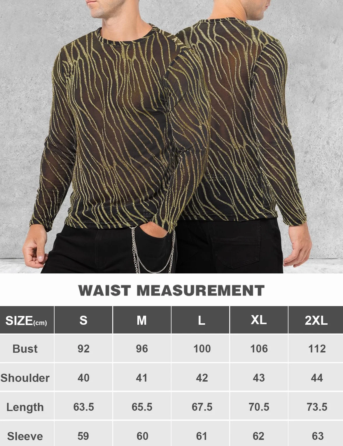 Casey Kevin Maglia Rete Uomo Manica Lunga Glitter Trasparente Sexy Camicia Body Maglietta Paillettes Discoteca Abbigliamento Mesh Shirt Fishnet Trasparenti Vedere Attraverso Tops Clubwear Party Night