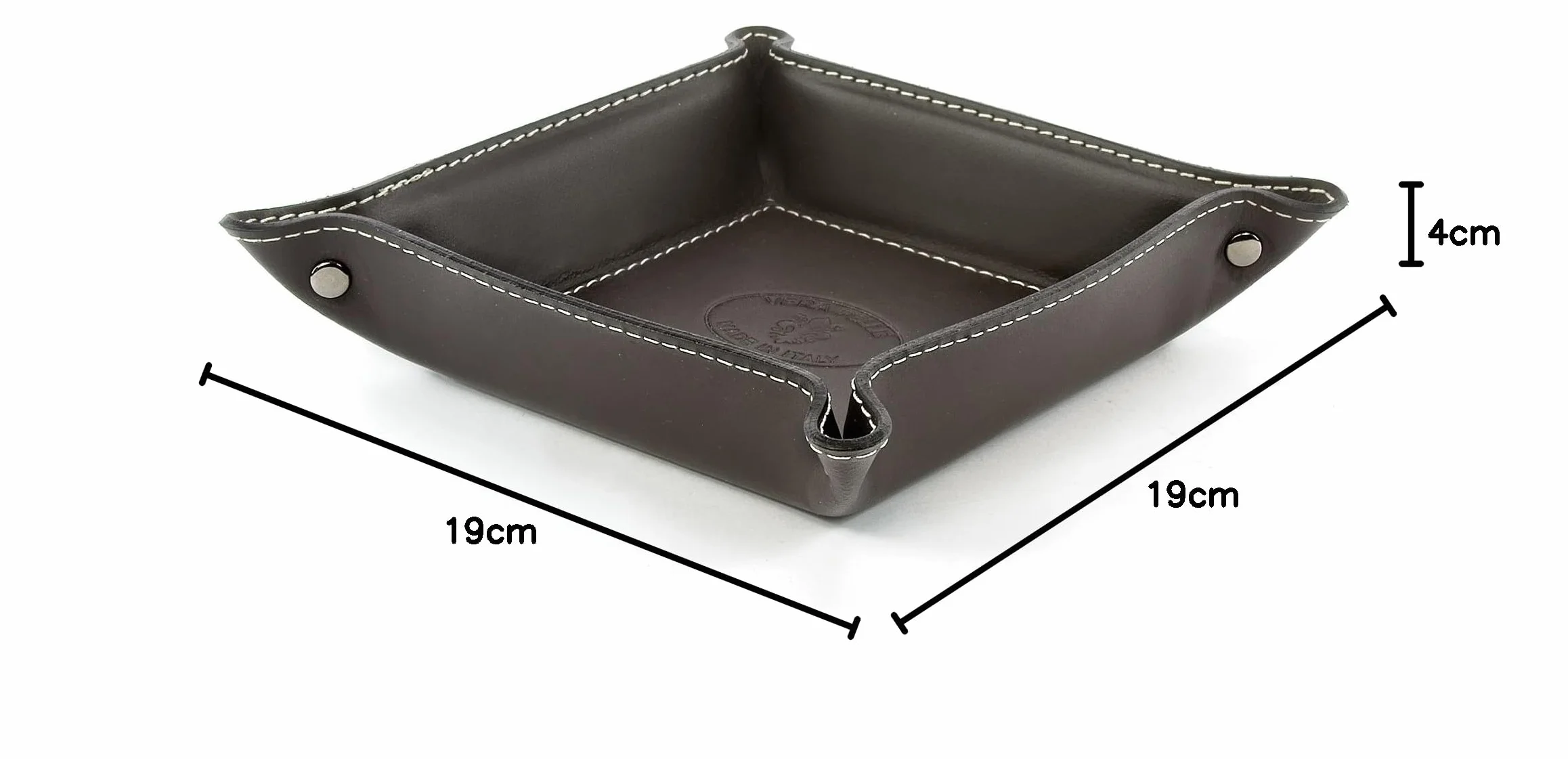 Orvieto Svuotatasche in Pelle Testa di Moro 19x19 cm