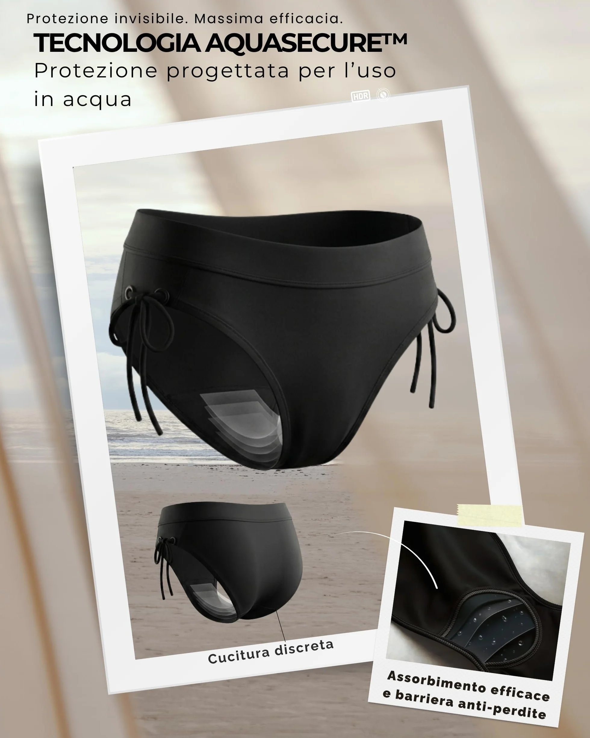 Costume da Bagno Mestruale Ragazza & Donna | Tecnologia AquaSecure | Slip da Bagno Mestruale Flusso Leggero-Medio | Riutilizzabile ed Ecologico | Ragazze, Adolescenti 10-16 Anni & Donna | OEKO-TEX