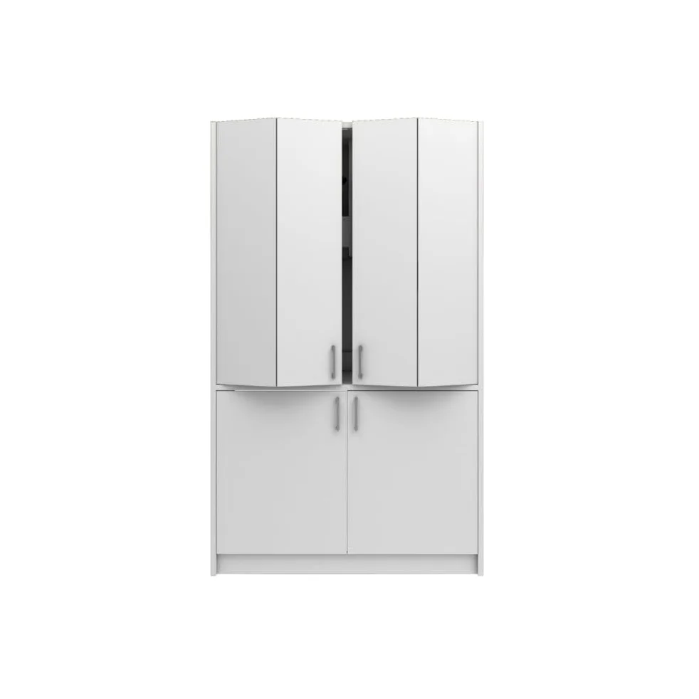 Cucina salvaspazio a scomparsa Fold Evolution colore bianco e elettrodomestici inclusi 125x62x208H
