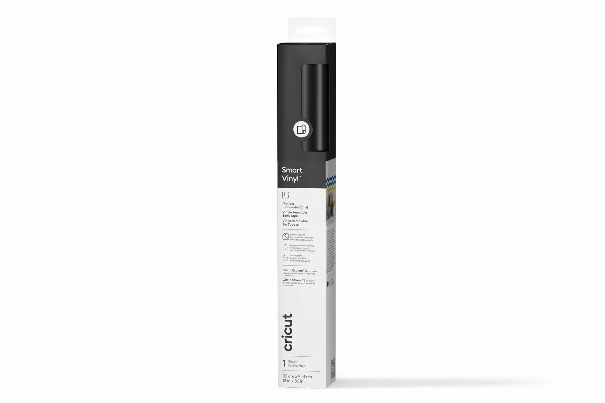 Cricut Smart Vinyl Rimovibile 33 x 91 cm 1 Foglio Nero
