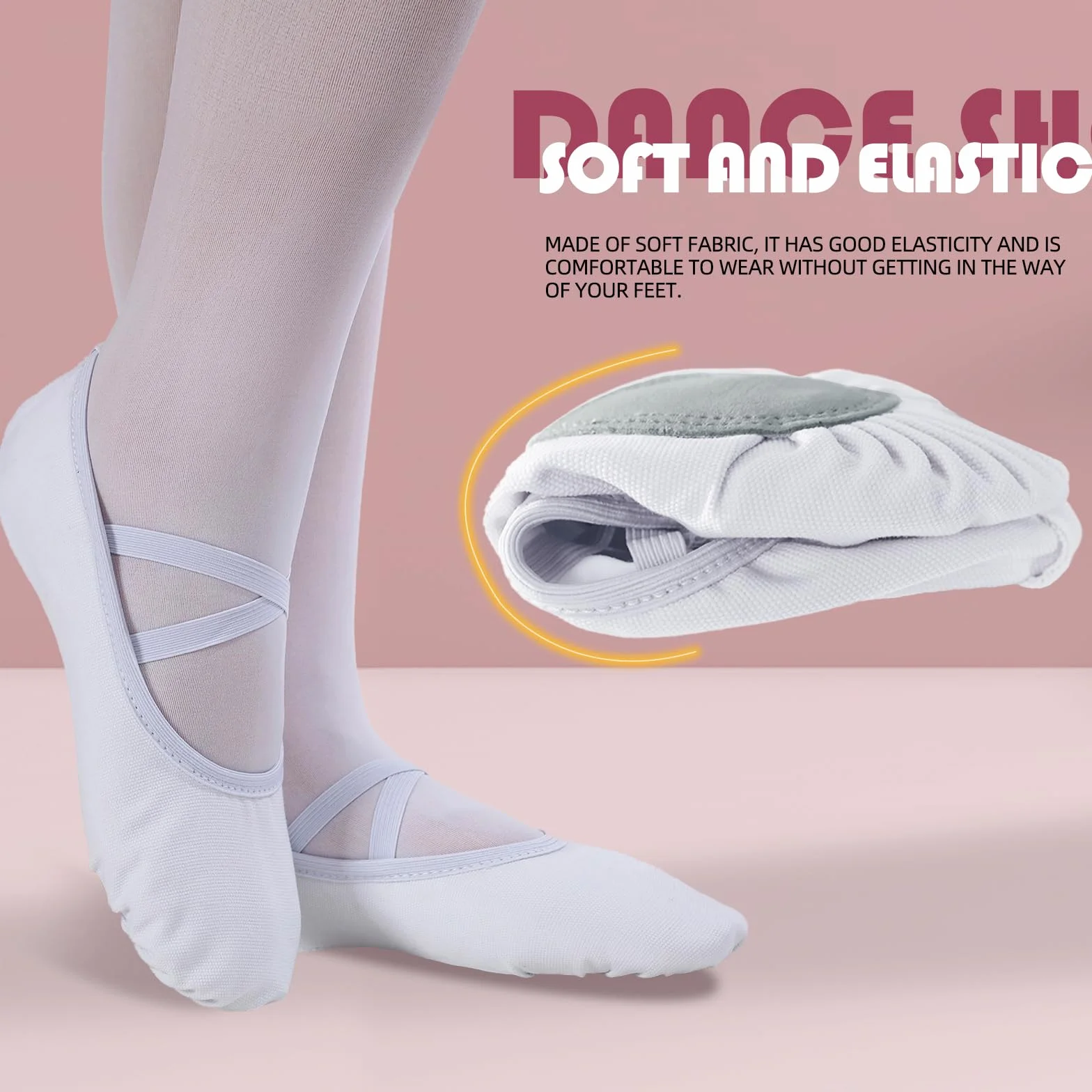 Acfoda Tela Scarpette Ballo Antiscivolo Suola Spezzata Scarpe Danza Donna Ballerina