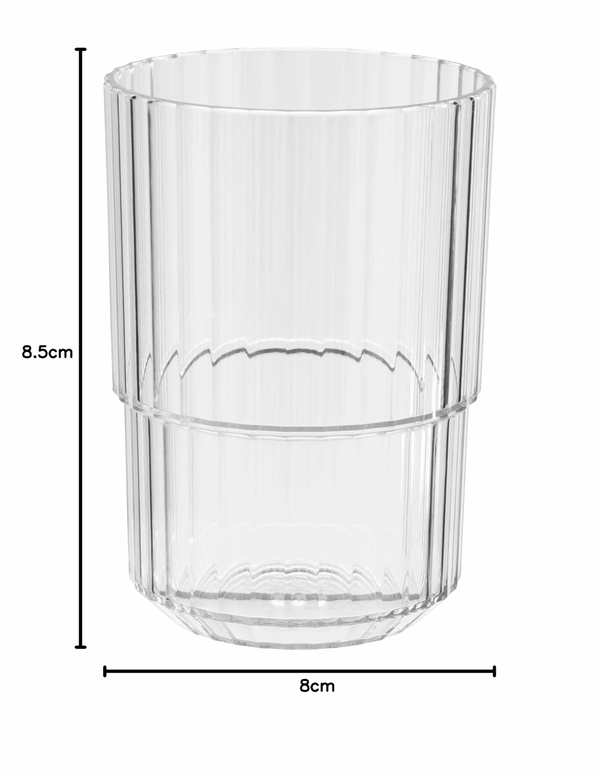 Buddy's Bar – Set di 6 Bicchieri in Plastica Tritan 0,22 L, Senza BPA, Impilabili, Lavabili in Lavastoviglie