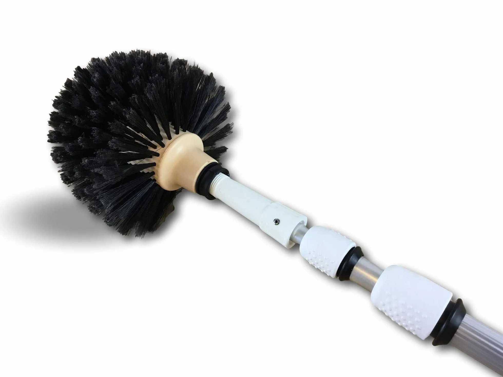 Kibros Scopa con spazzola rotonda 3,80 m Manico telescopico alluminio Ø 180 mm Testa professionale