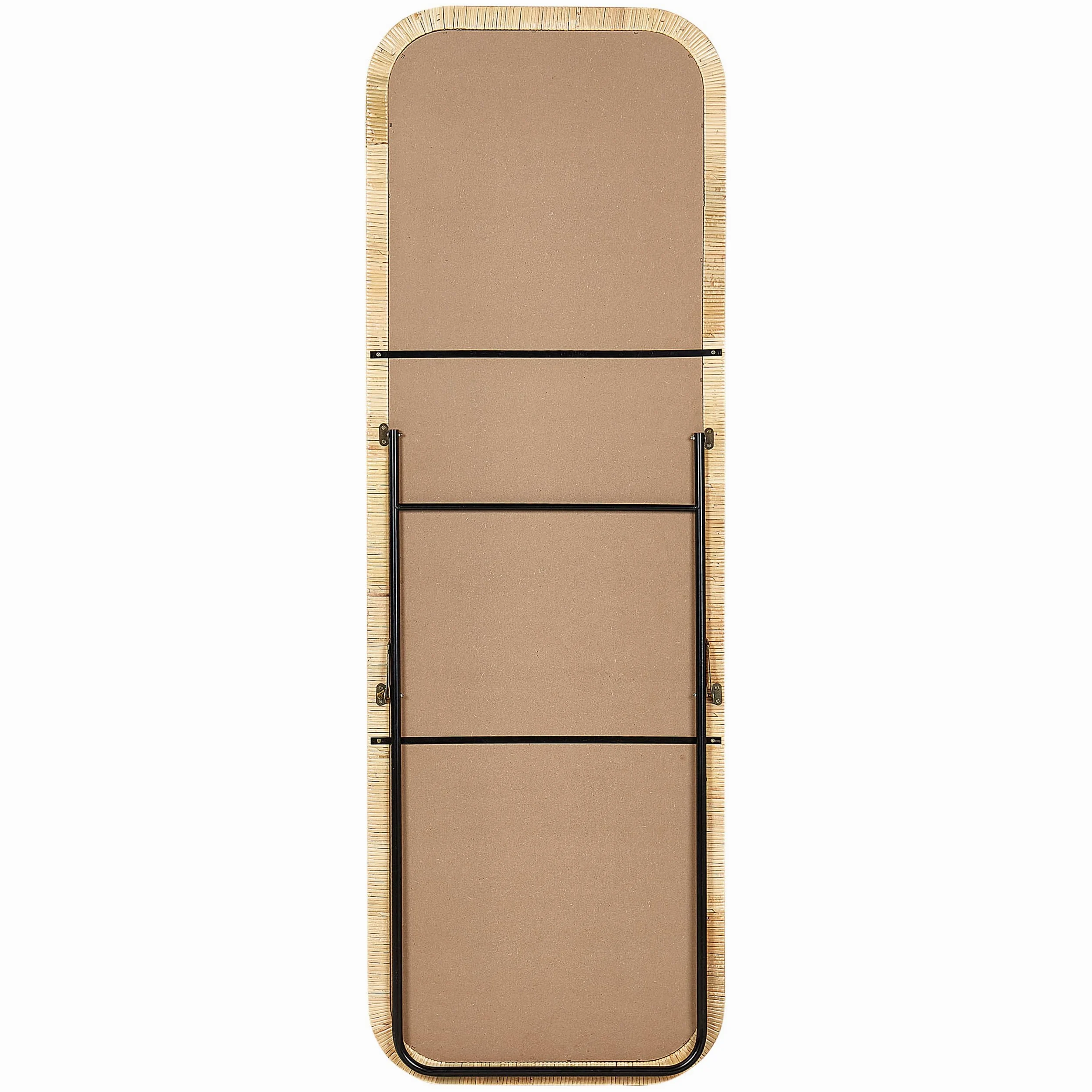 Elegante specchio da terra in rattan naturale 150x50 cm stile boho