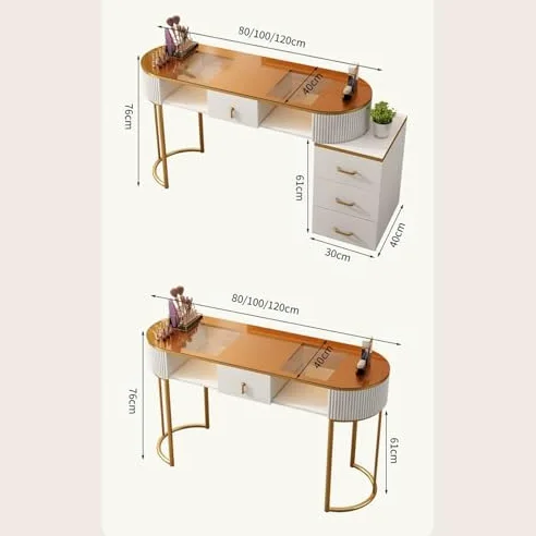 Stazione professionale per unghie con 3 cassetti di stoccaggio attrezzature spa in legno per casa salone di bellezza manicure tavolo postazione di lavoro per tecnici delle unghie e professionisti