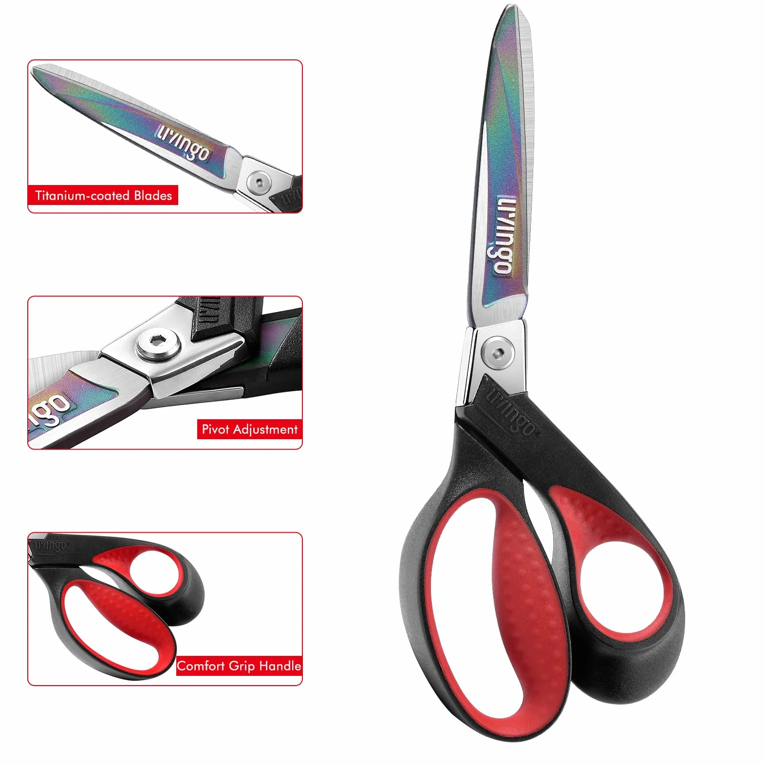 LIVINGO Forbici multiuso per impieghi gravosi 23 CM cesoie affilate forgiate con rivestimento in titanio