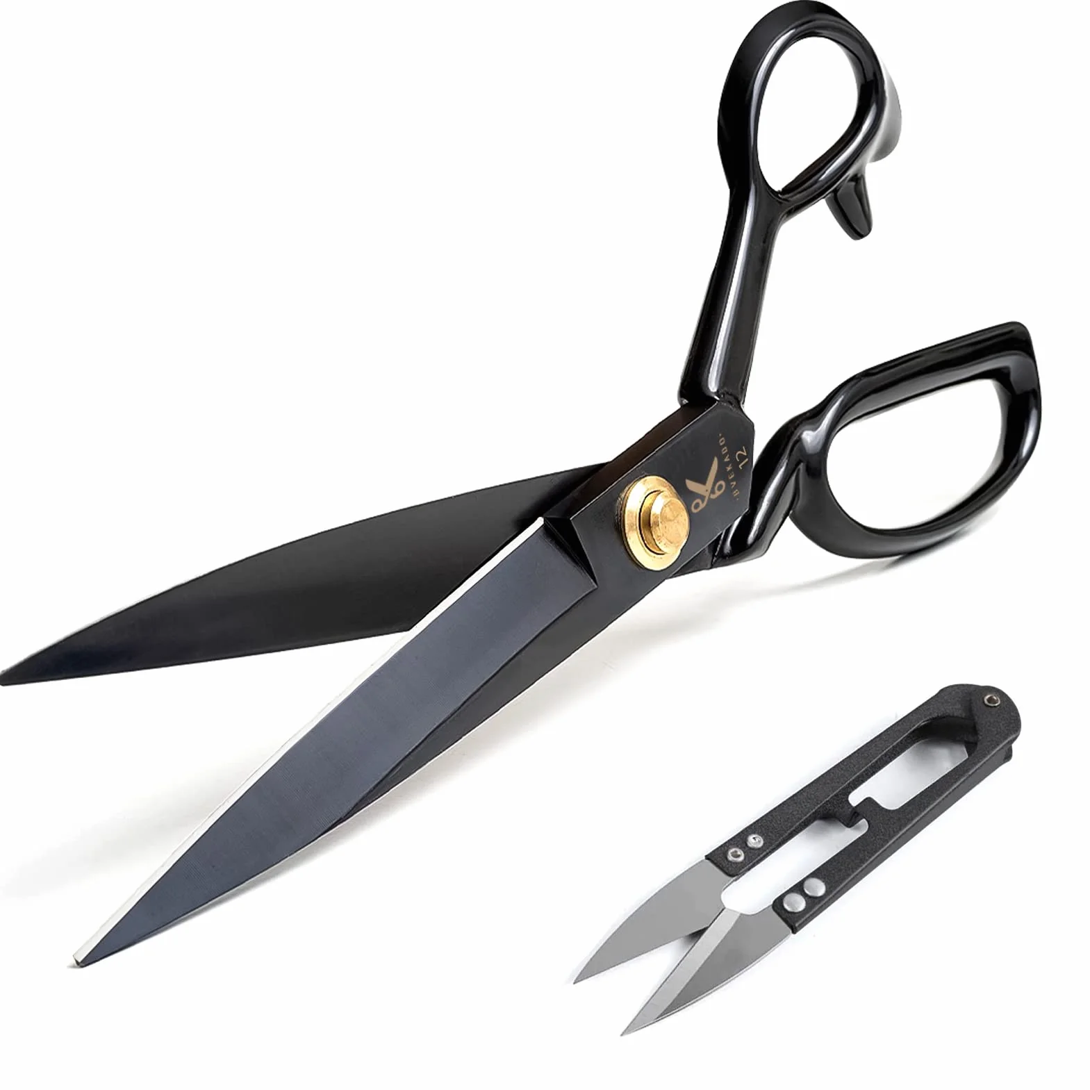 Forbici da sartoria professionali 30,5 cm acciaio al carbonio robuste affilate nero