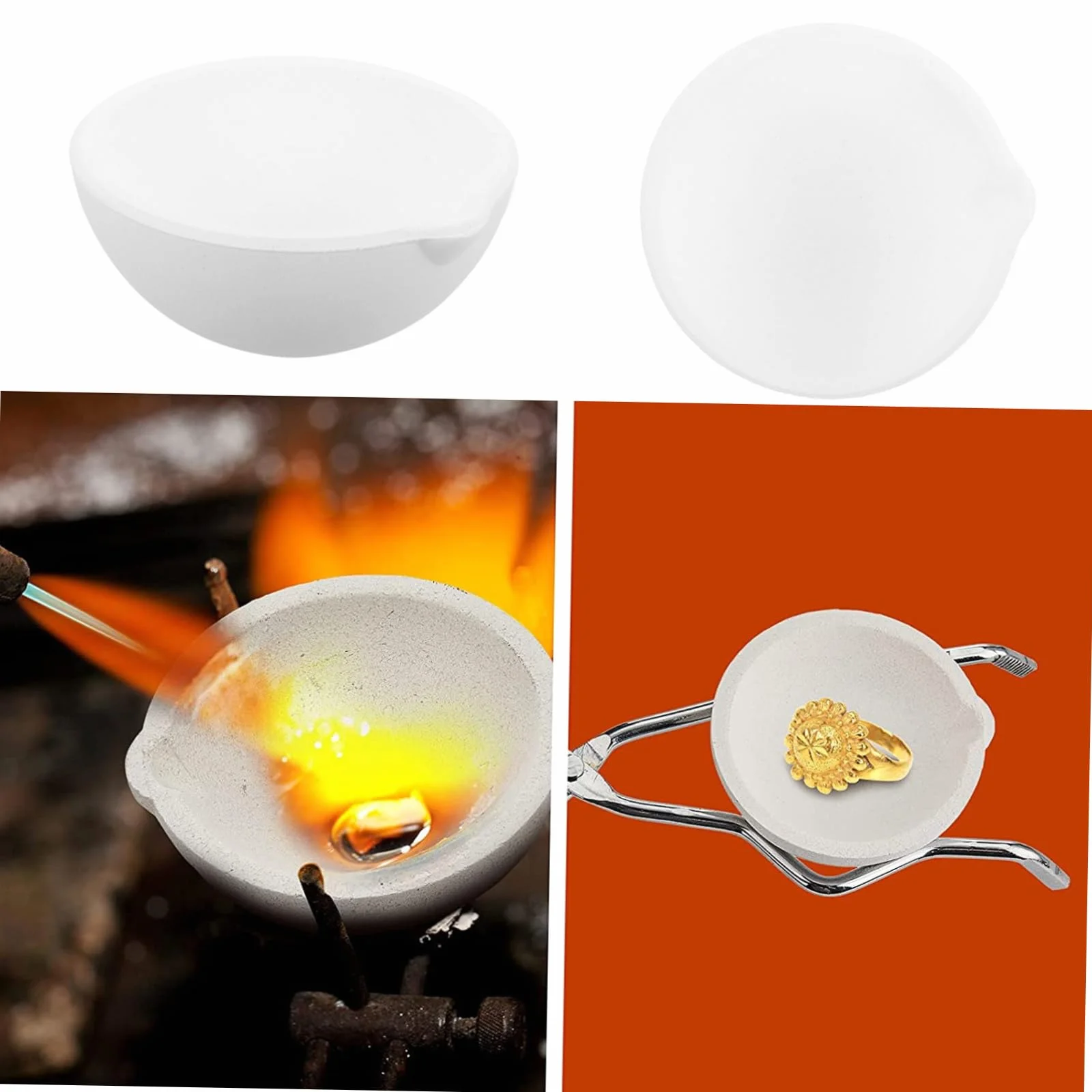 TEHAUX Crogiolo di Fusione in Ossido di Alluminio 10 Once Crogioli Metallici per Fusione di Oro e Argento Accessorio Resistente alle Alte Temperature per Creazione di Gioielli