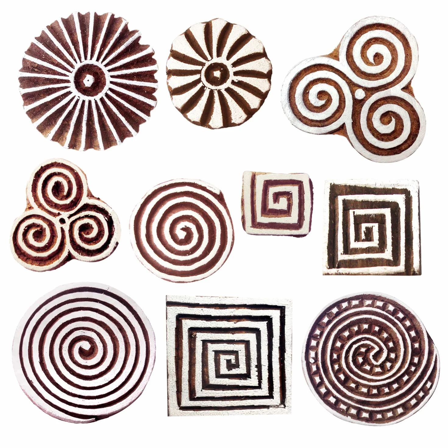 Royal Kraft Timbro in legno per blocchi Stampa su tessuto, carta, tessuto, argilla, ceramica, tatuaggio (set da 10) MXtag0008