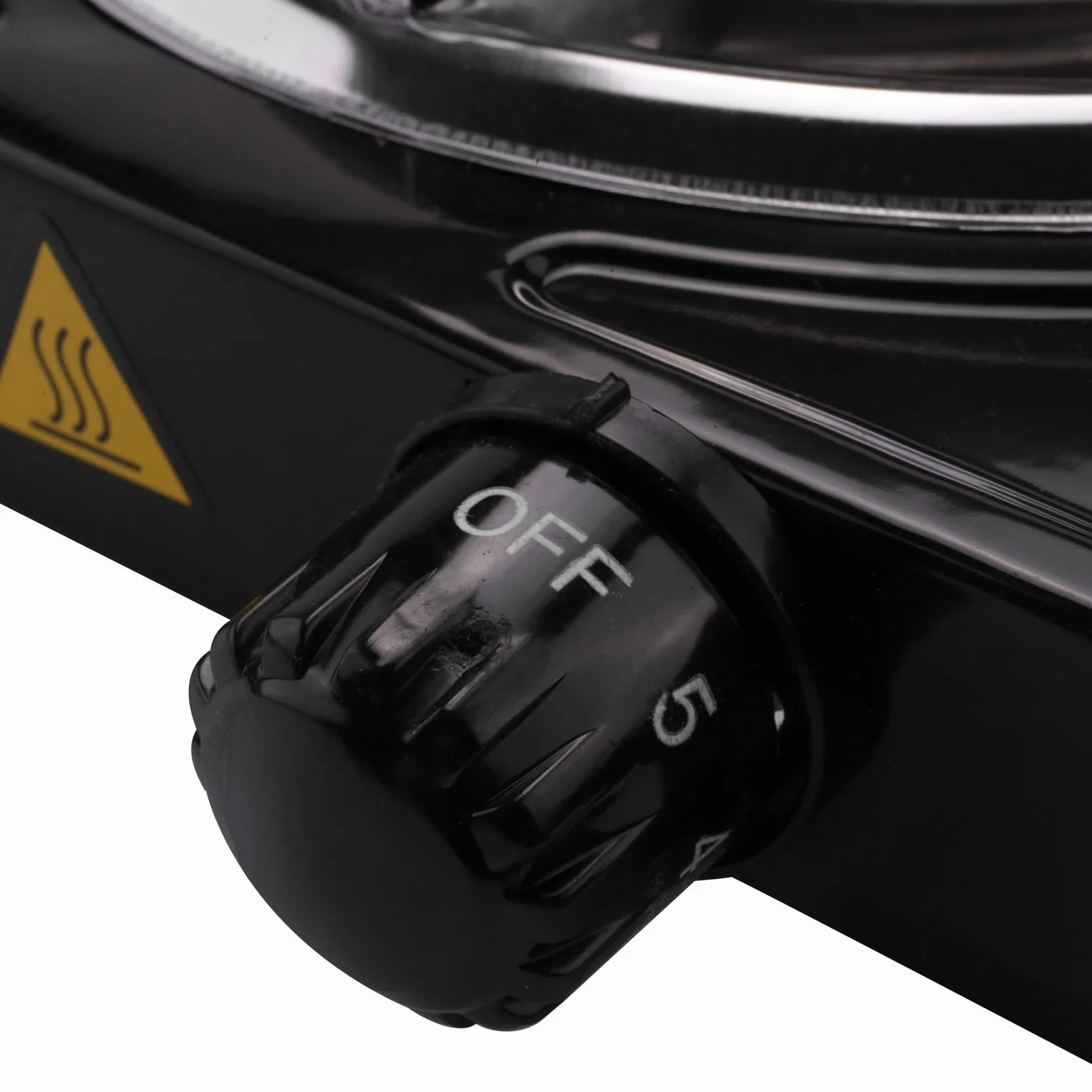 Stufa elettrica a bruciatore singolo, compatta e portatile, piastra riscaldante a temperatura regolabile, 1500 W, spina europea nera e acciaio inossidabile