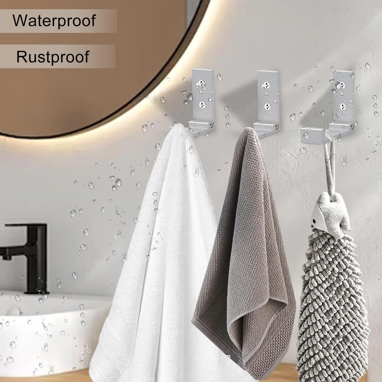 Ganci Pieghevoli Da Parete In Alluminio 4 Pezzi, Gancio Per Cuffie a 90° Supporto Bagno Cucina Camera Da Letto