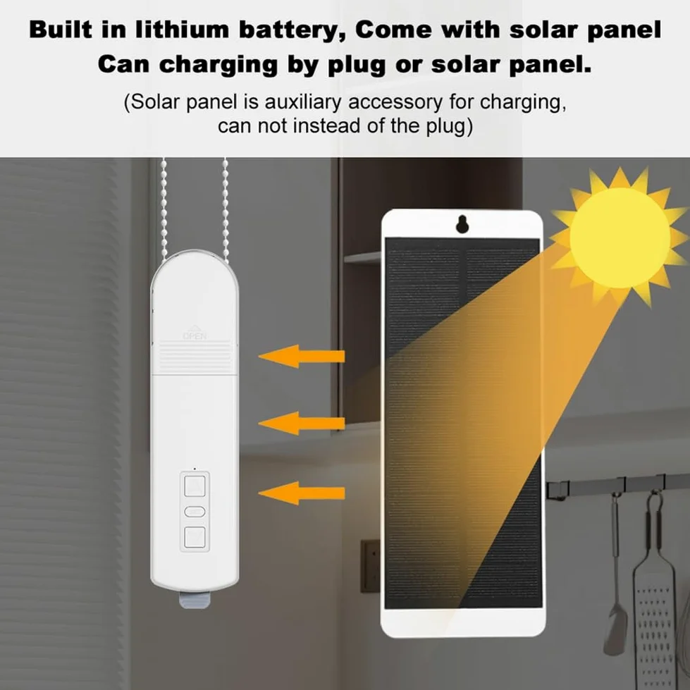 Motore per Tende Elettriche Tuya Zigbee con Pannello Solare, Controllo Vocale, Motore per Tende Automatiche.