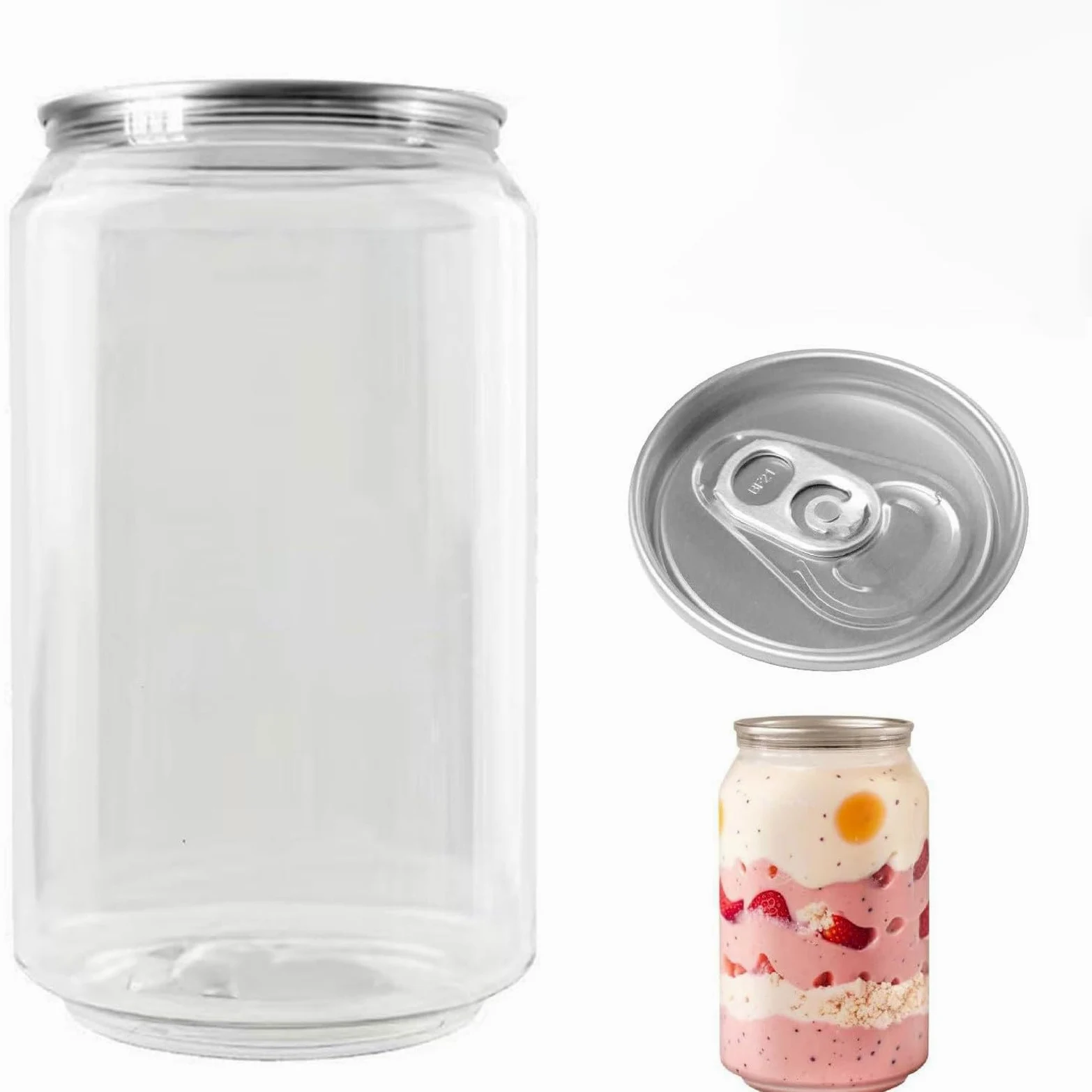 250ml-700ml Confezione da 200 Bicchieri di Plastica Monouso per Sigillare Lattine con Coperchi in Alluminio,A Tenuta Stagna,Compatibili con La Sigillatrice per Lattine 500ml