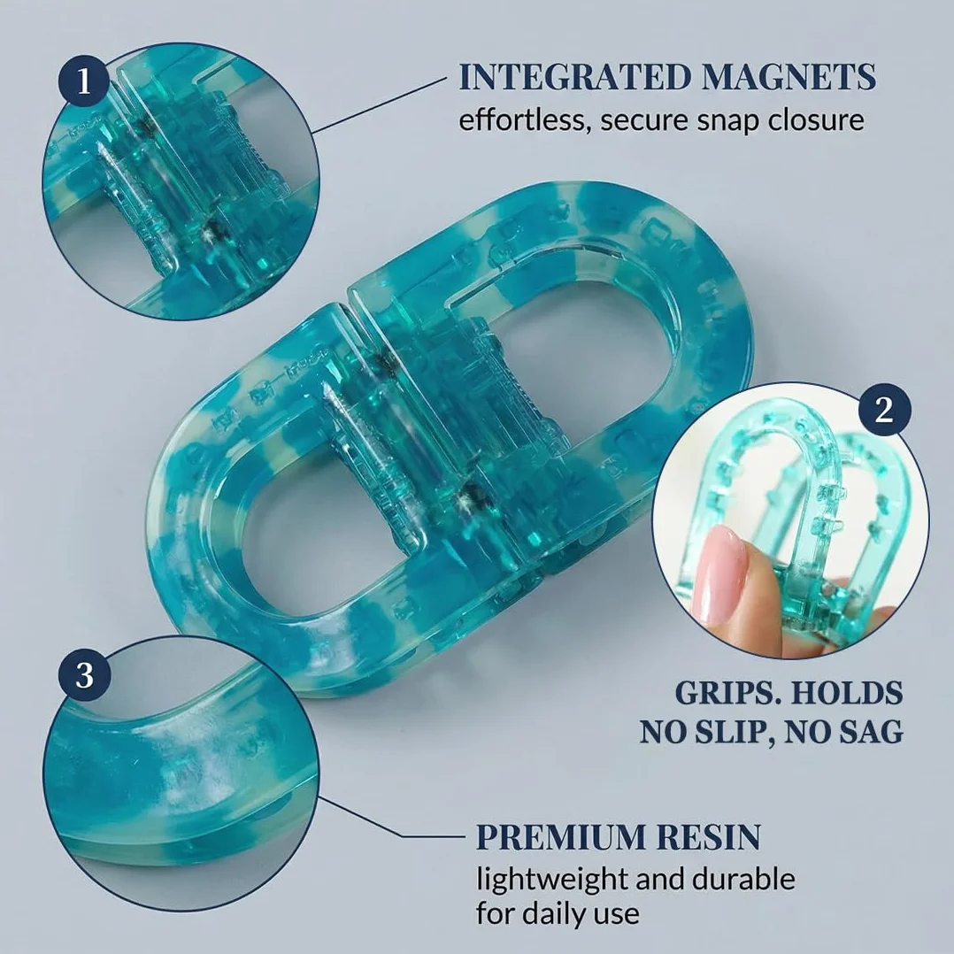 Pinze Per Capelli Magnetiche a Forte Tenuta Professionali Blu