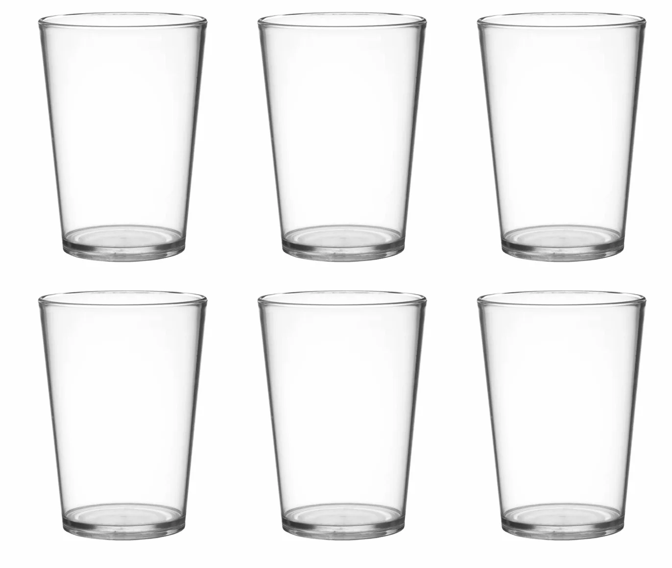 Bicchiere in Plastica Riutilizzabile Akua Trasparente 25 Bordo 20 cl - 6 Pezzi Lavabile in Lavastoviglie Made in Italy