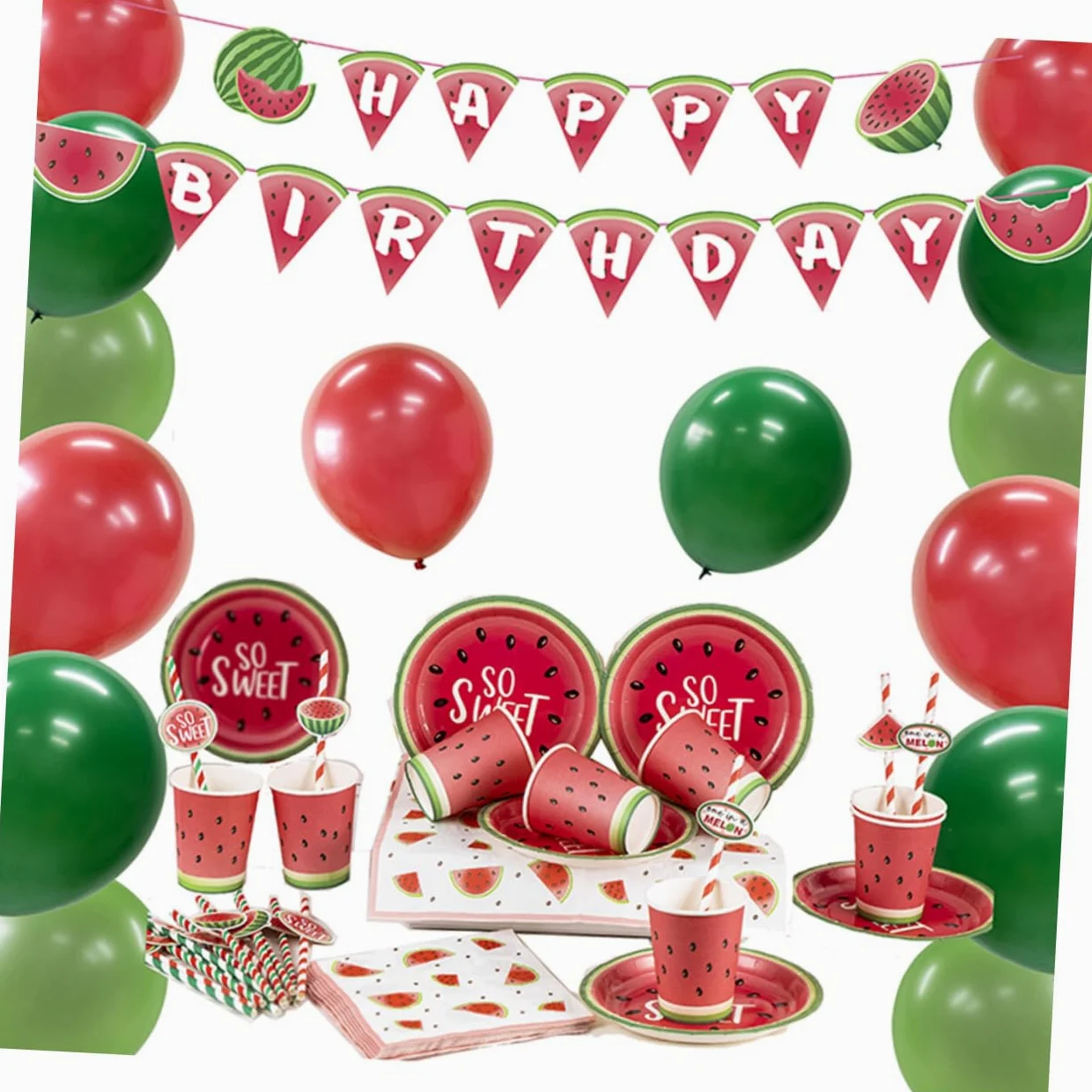 CALLARON 160pezzi Decorative Anguria Per Biodegradabili Per Compleanni e Hawaii Per Cocktail e Bevande